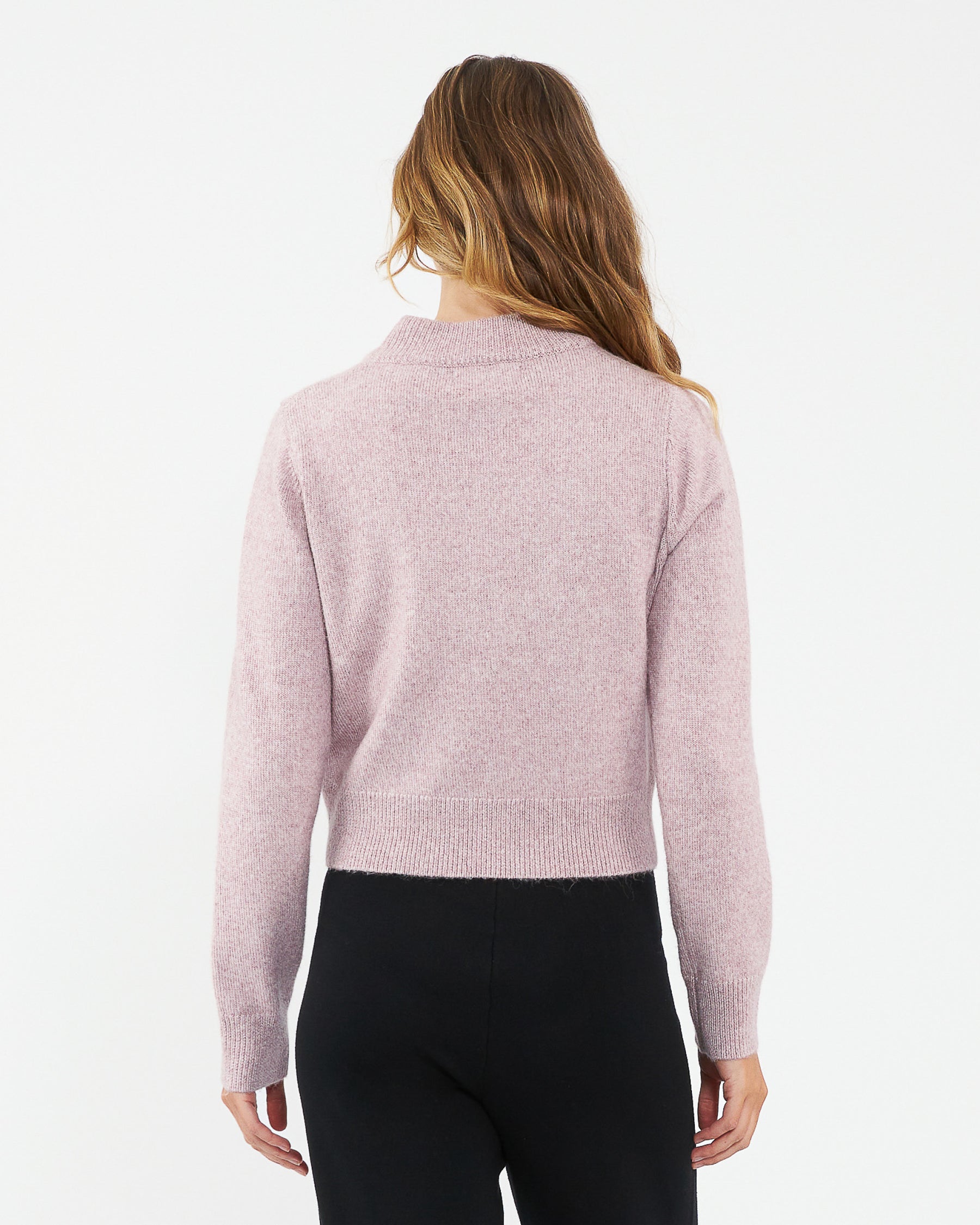 Tia Crop Knit Pink Marle