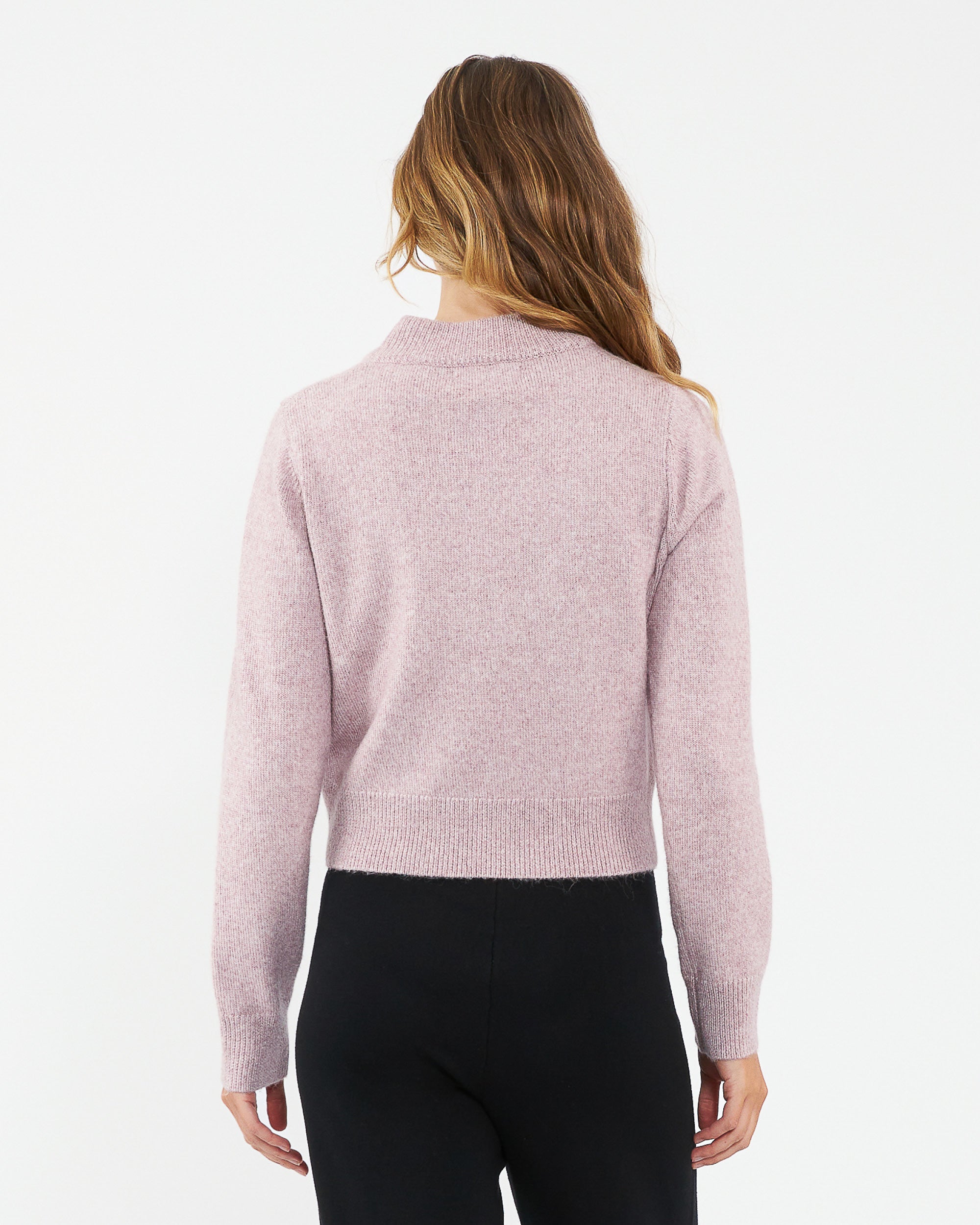 Tia Crop Knit Pink Marle
