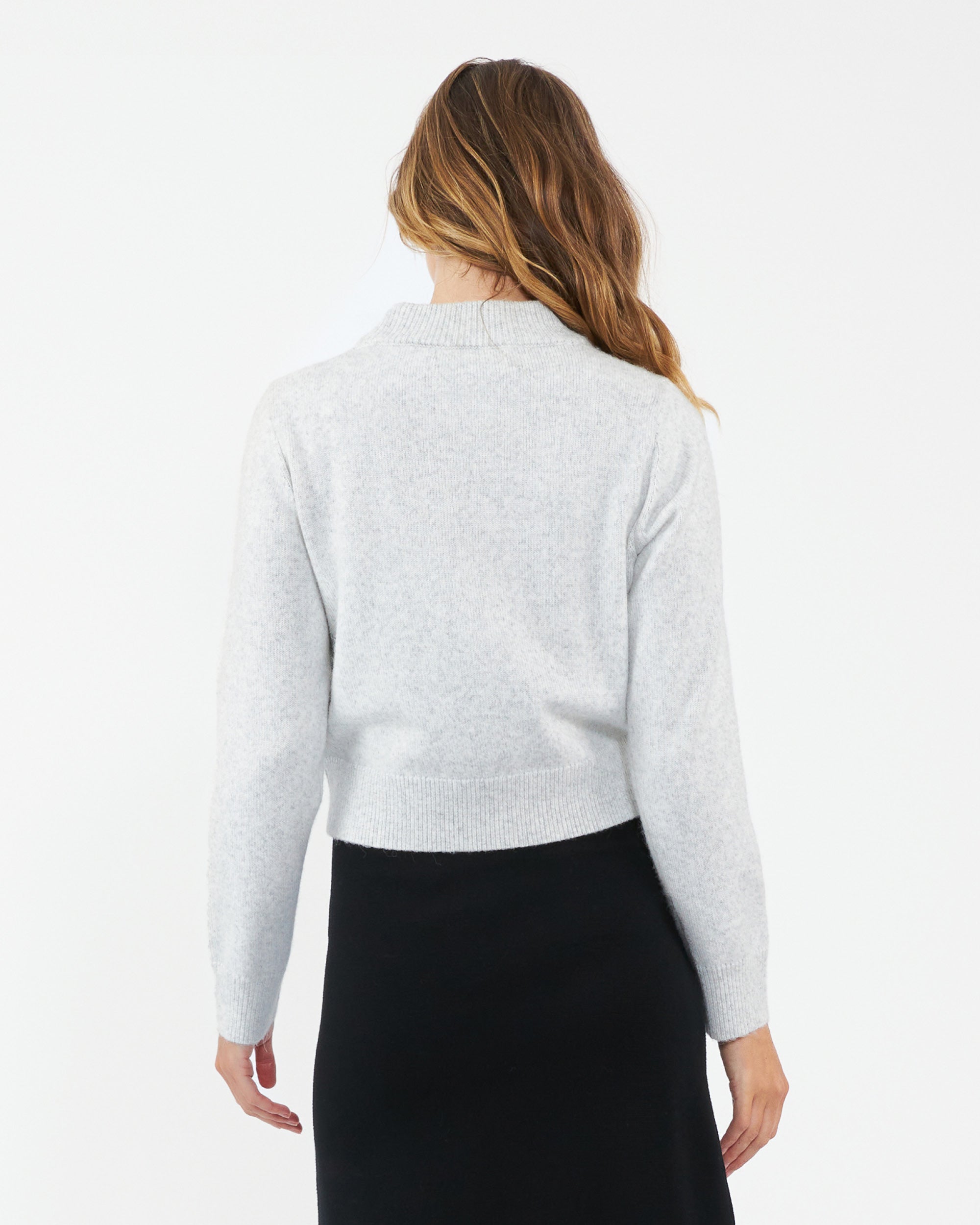 Tia Crop Knit Snow Marle
