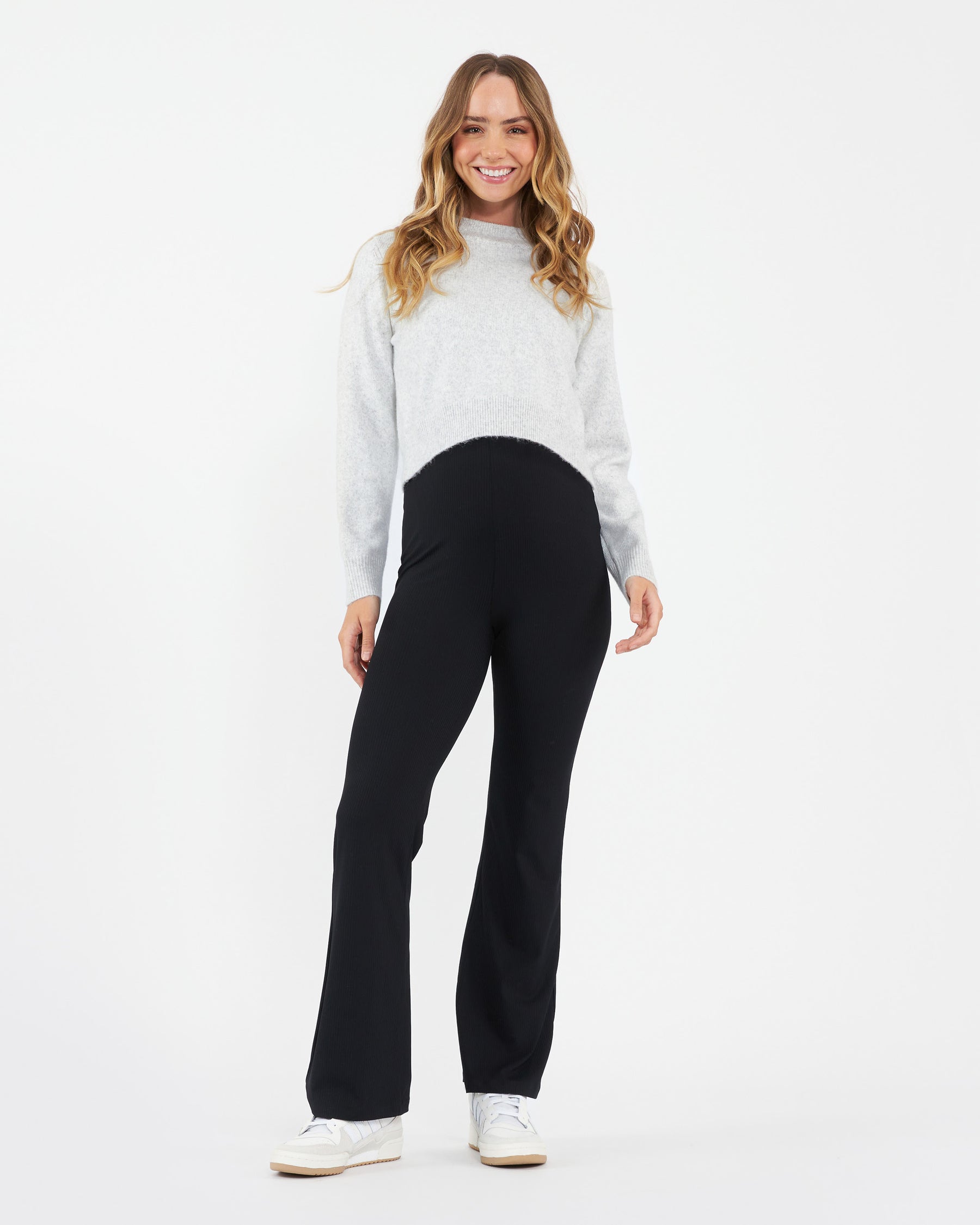 Tia Crop Knit Snow Marle