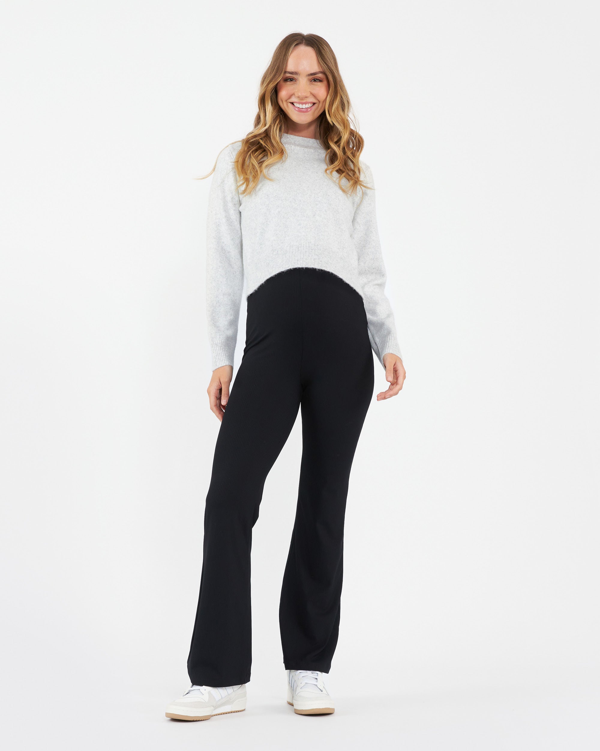 Tia Crop Knit Snow Marle