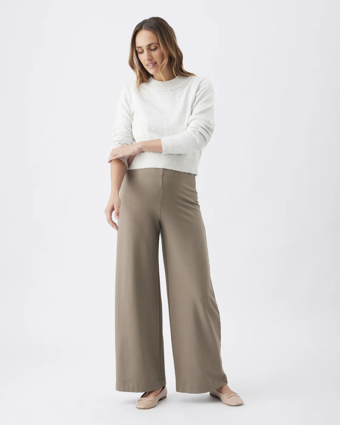 Tia Crop Knit Snow Marle