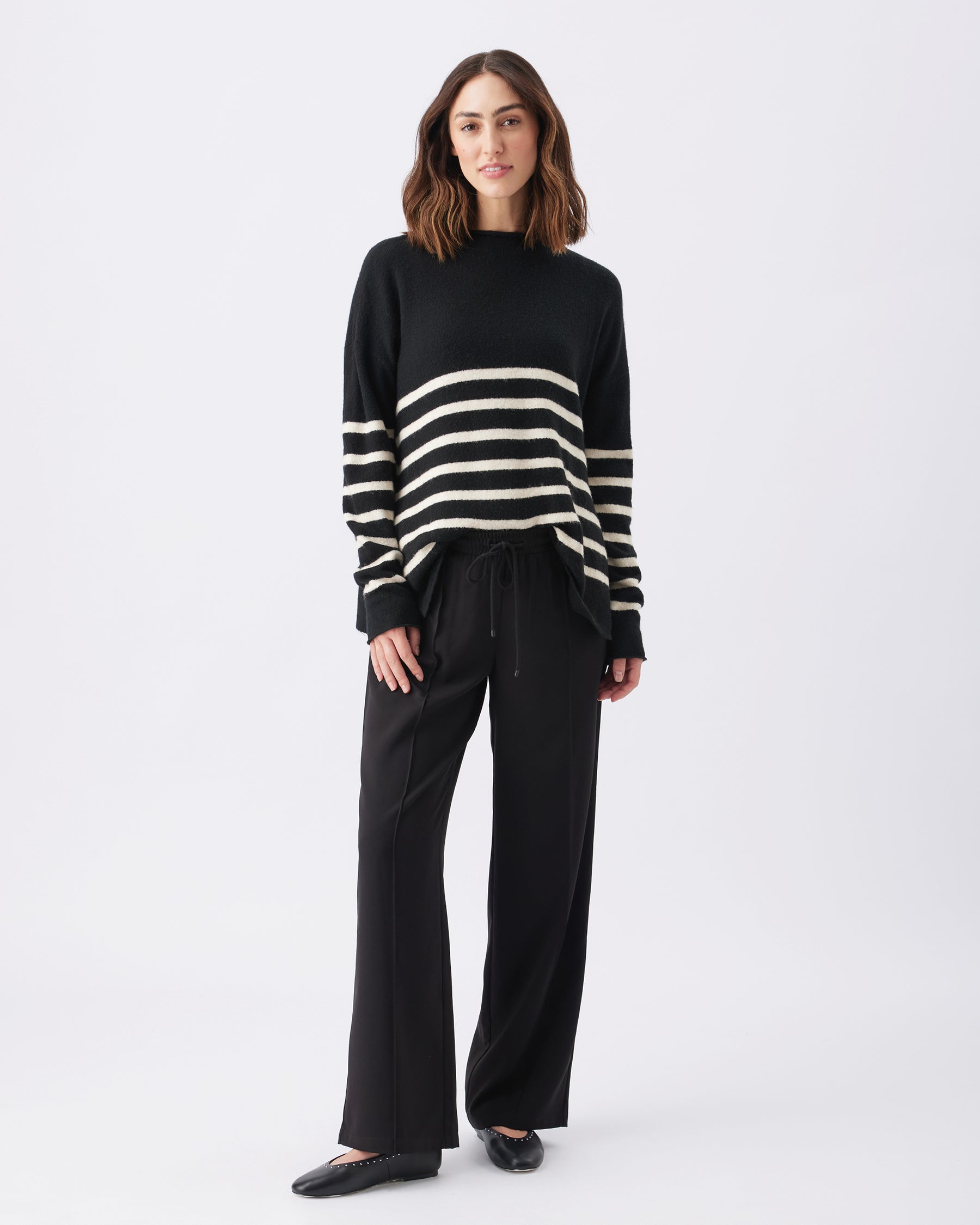 Gerrie Nursing Knit Black / Vanilla