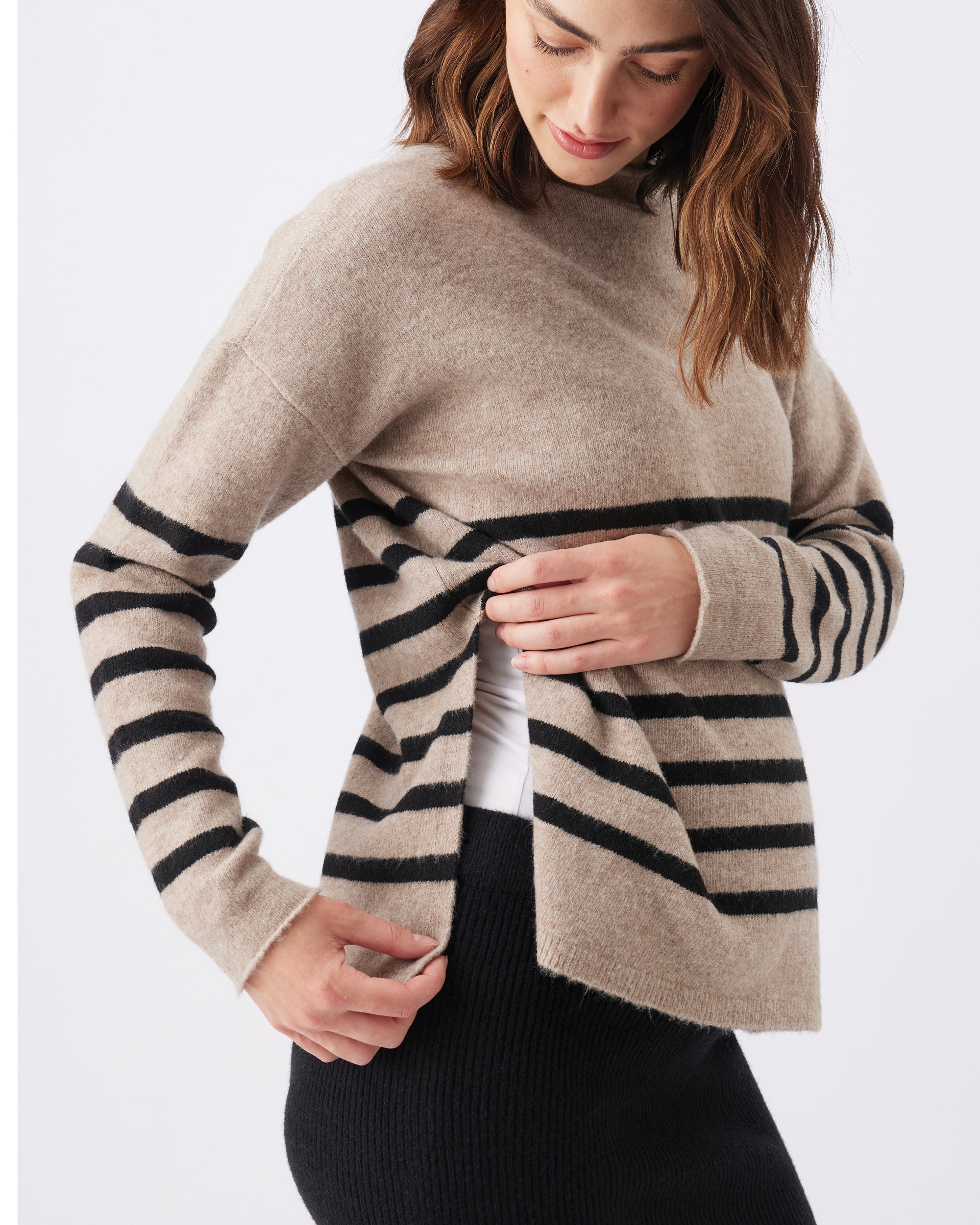 Gerrie Nursing Knit Mocha / Black