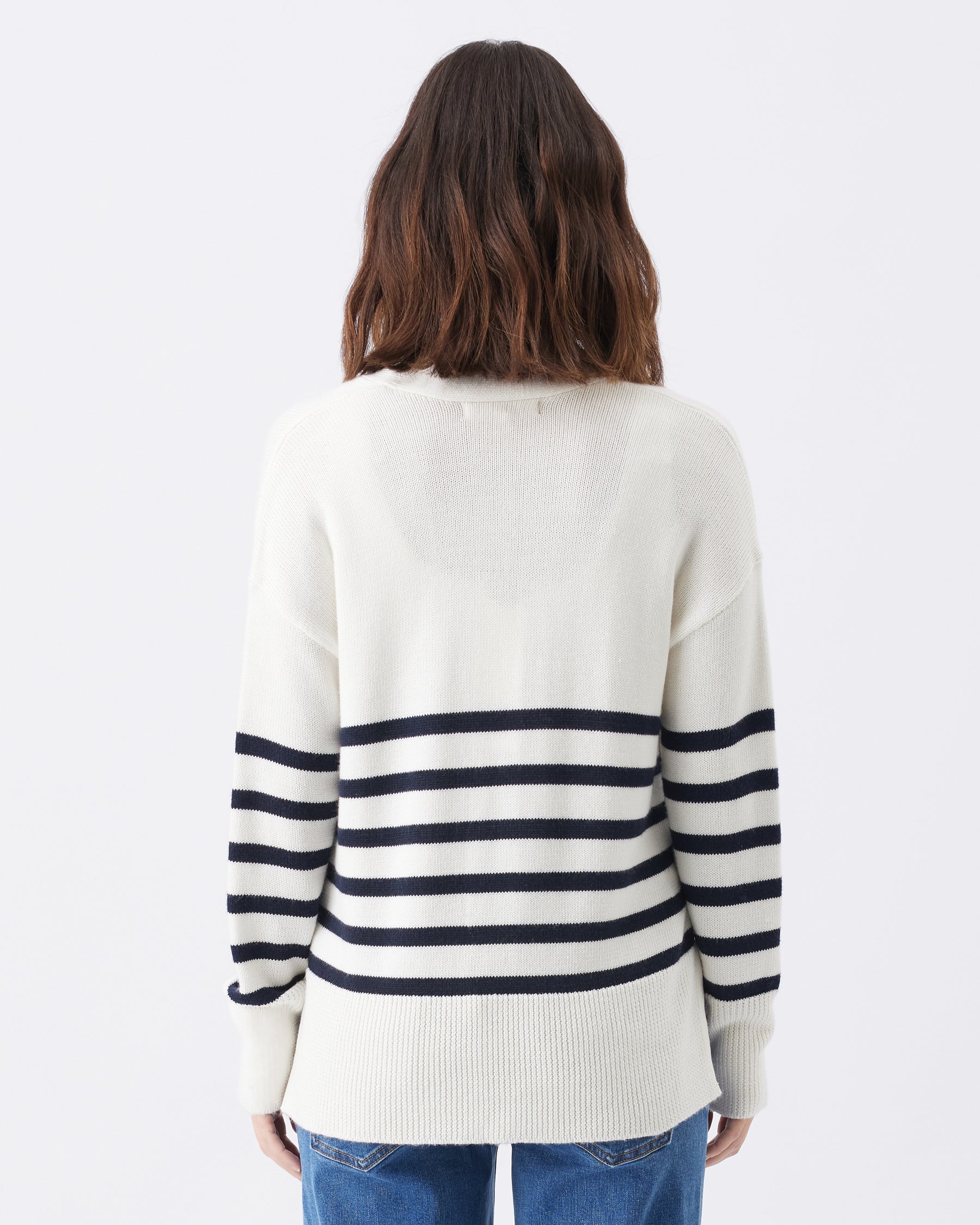 Hanna Nursing Knit White / Navy