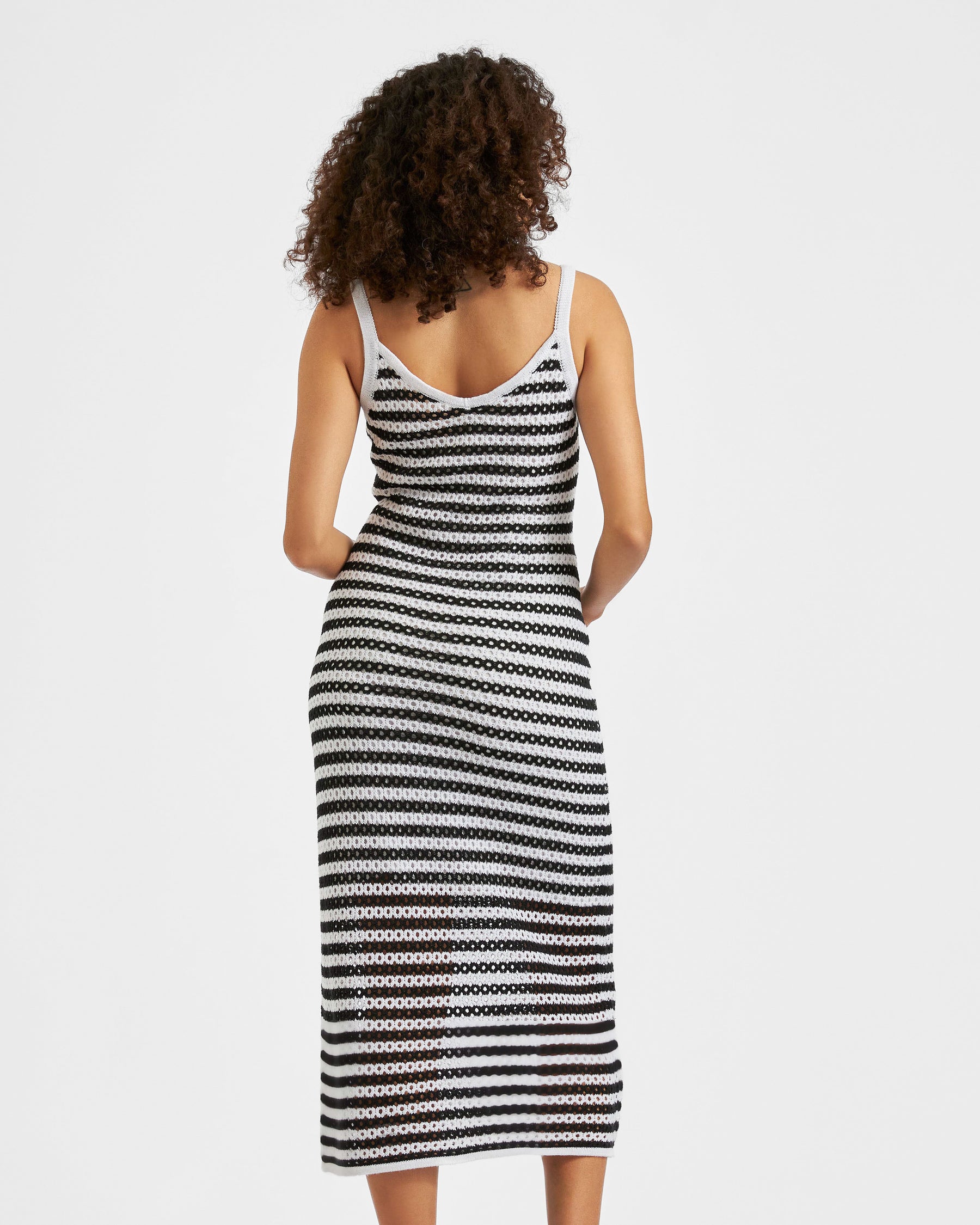 Diana Crochet Dress Black / White
