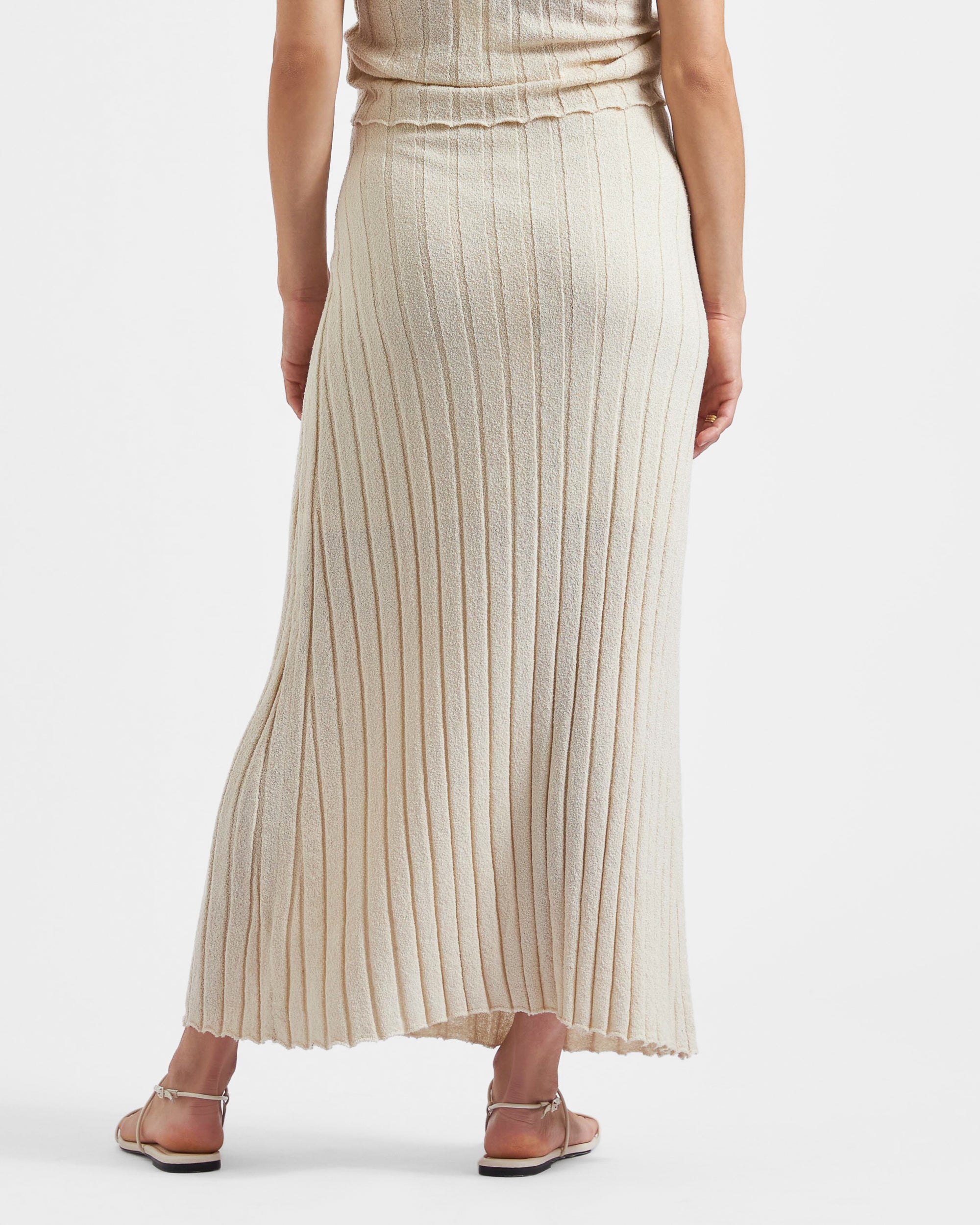 Charli Rib Knit Skirt Stone