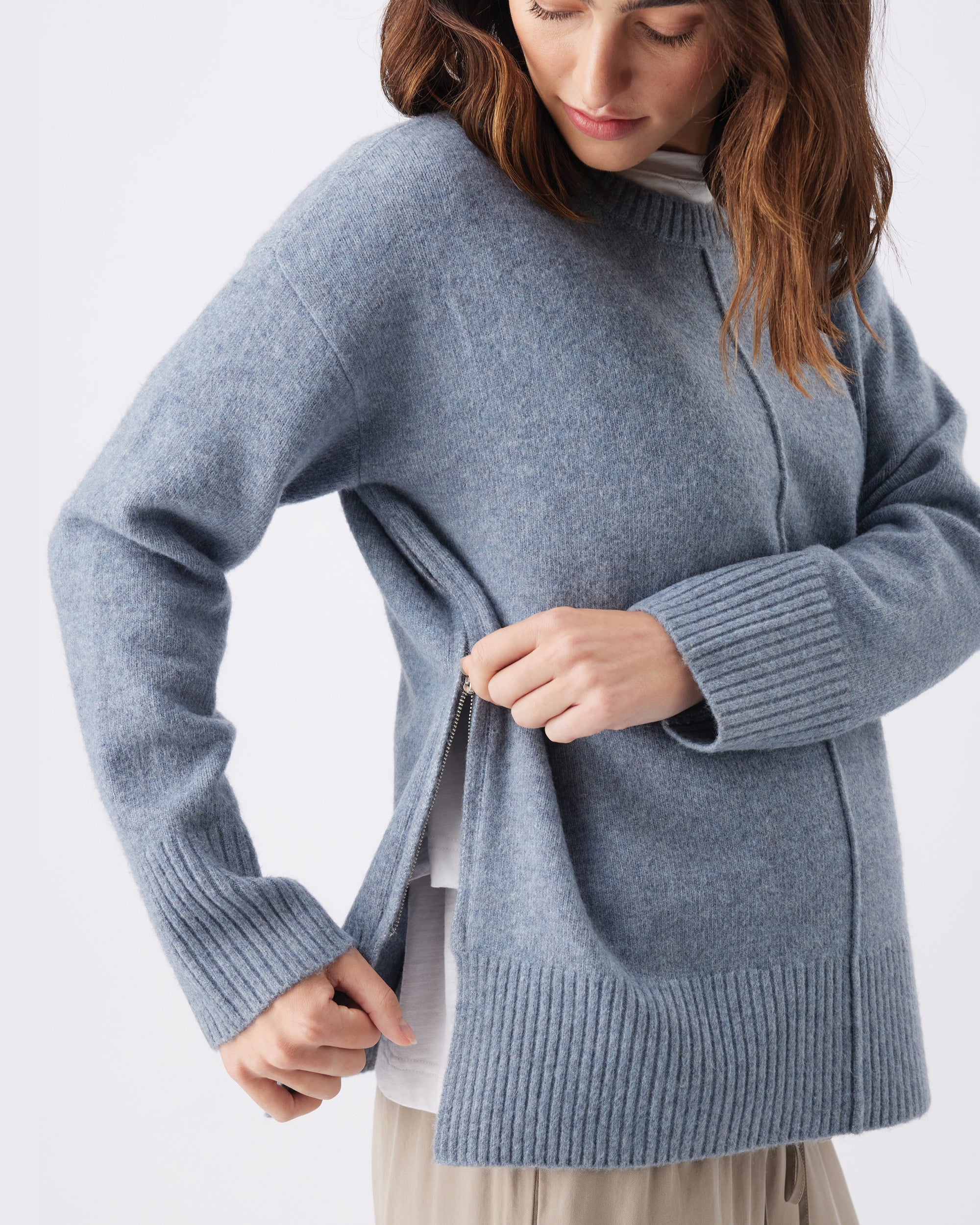 Eva Nursing Knit Blue Marle