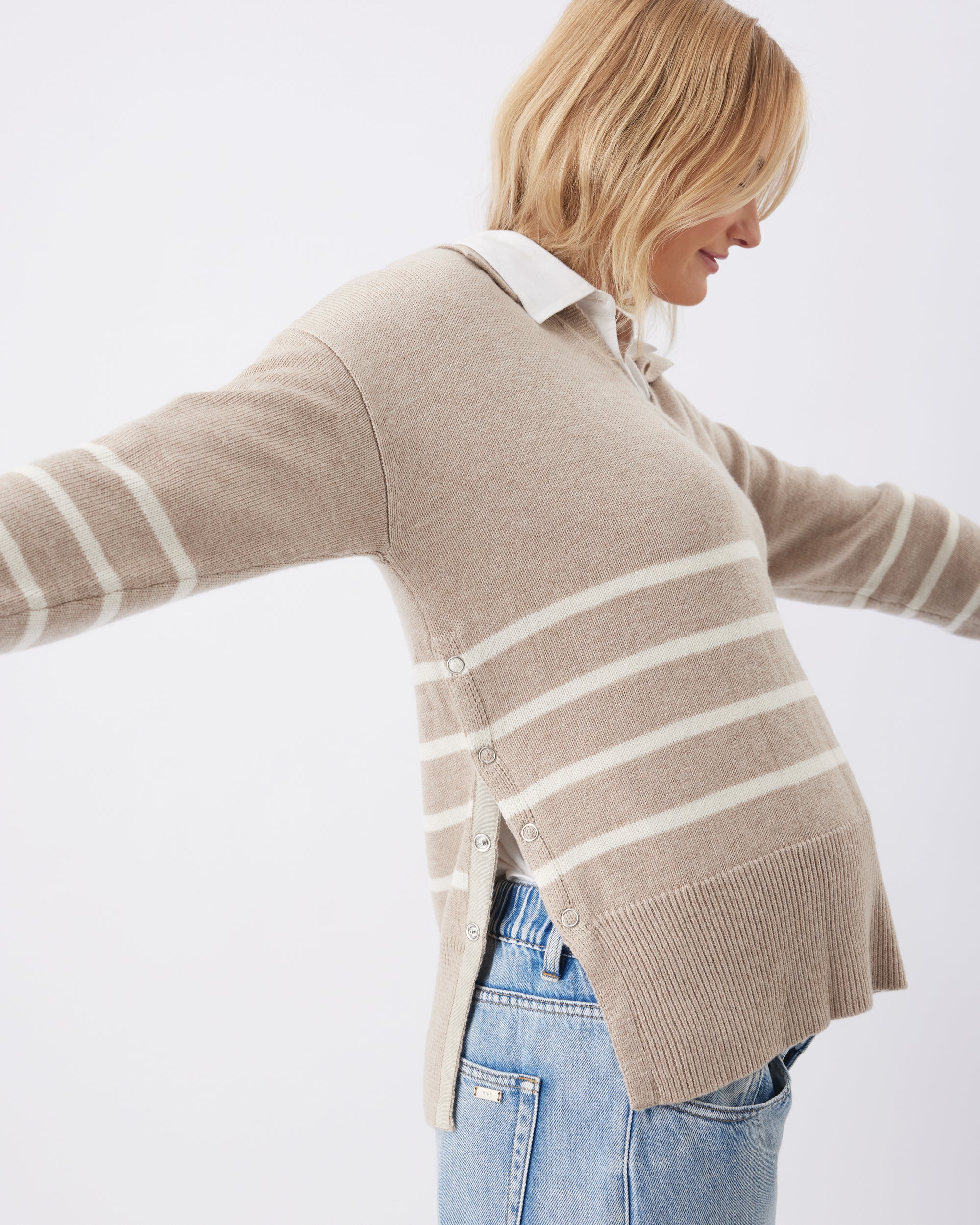 Lori Nursing Knit Latte / Chalk