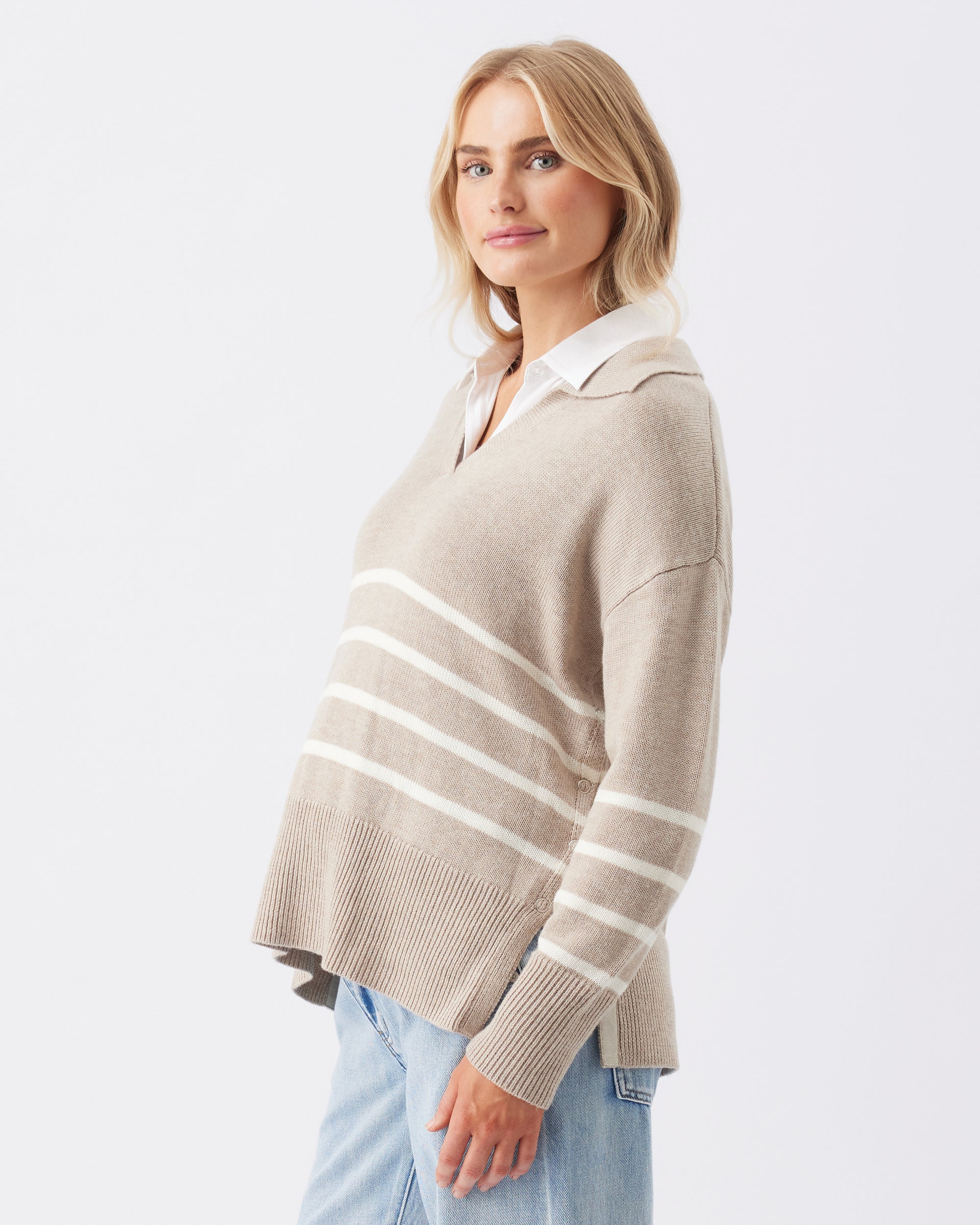 Lori Nursing Knit Latte / Chalk