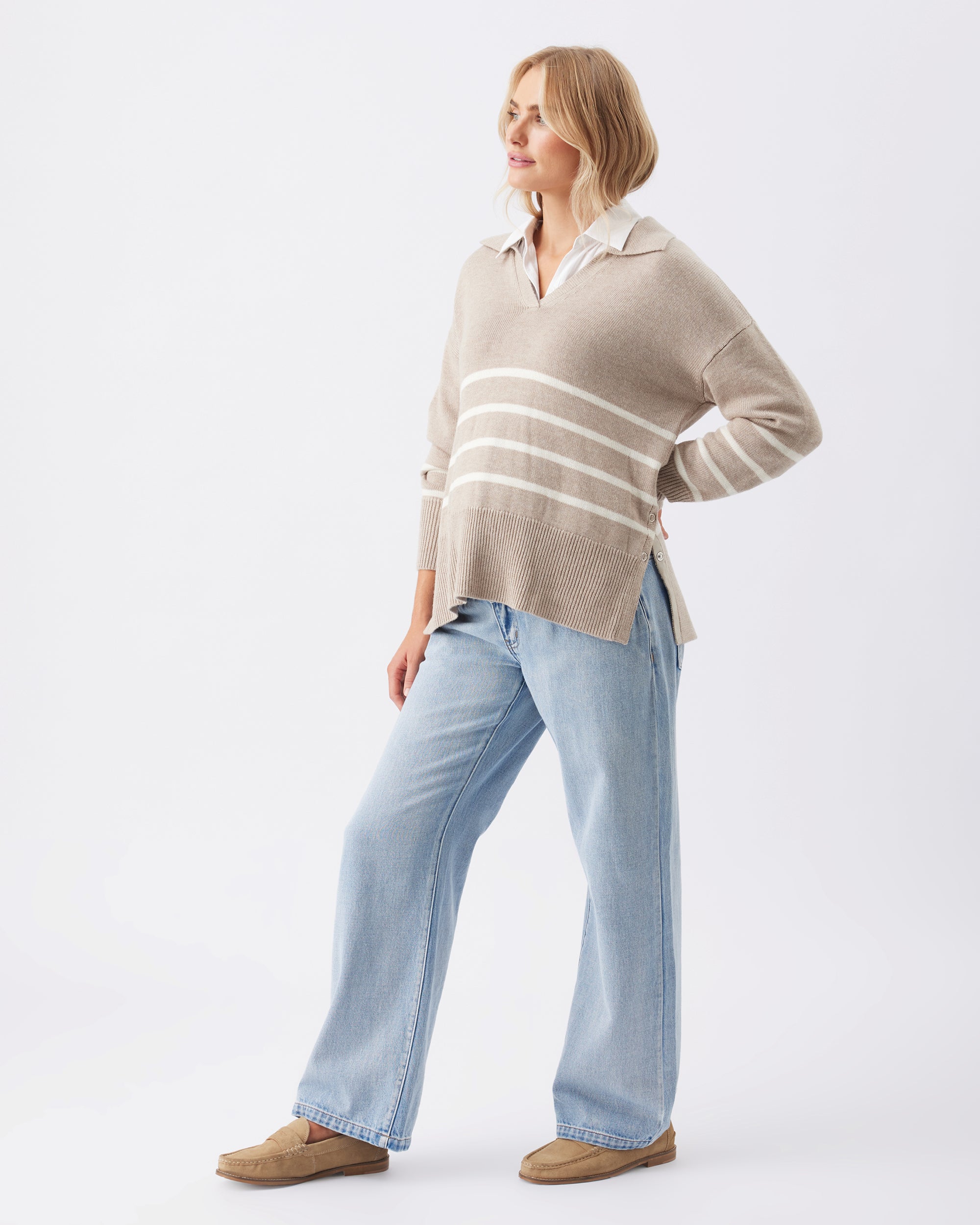 Lori Nursing Knit Latte / Chalk