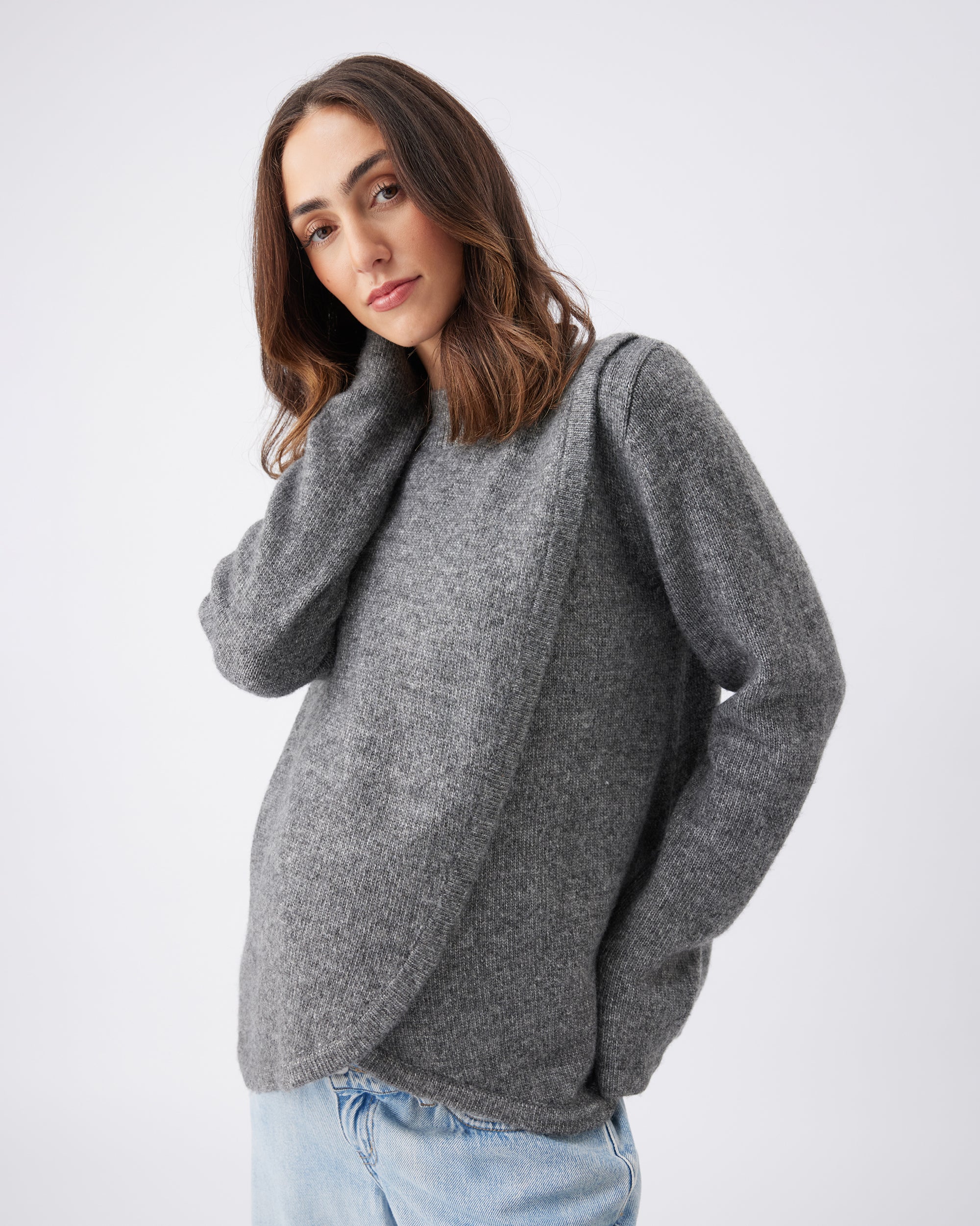 Addison Nursing Knit Charcoal