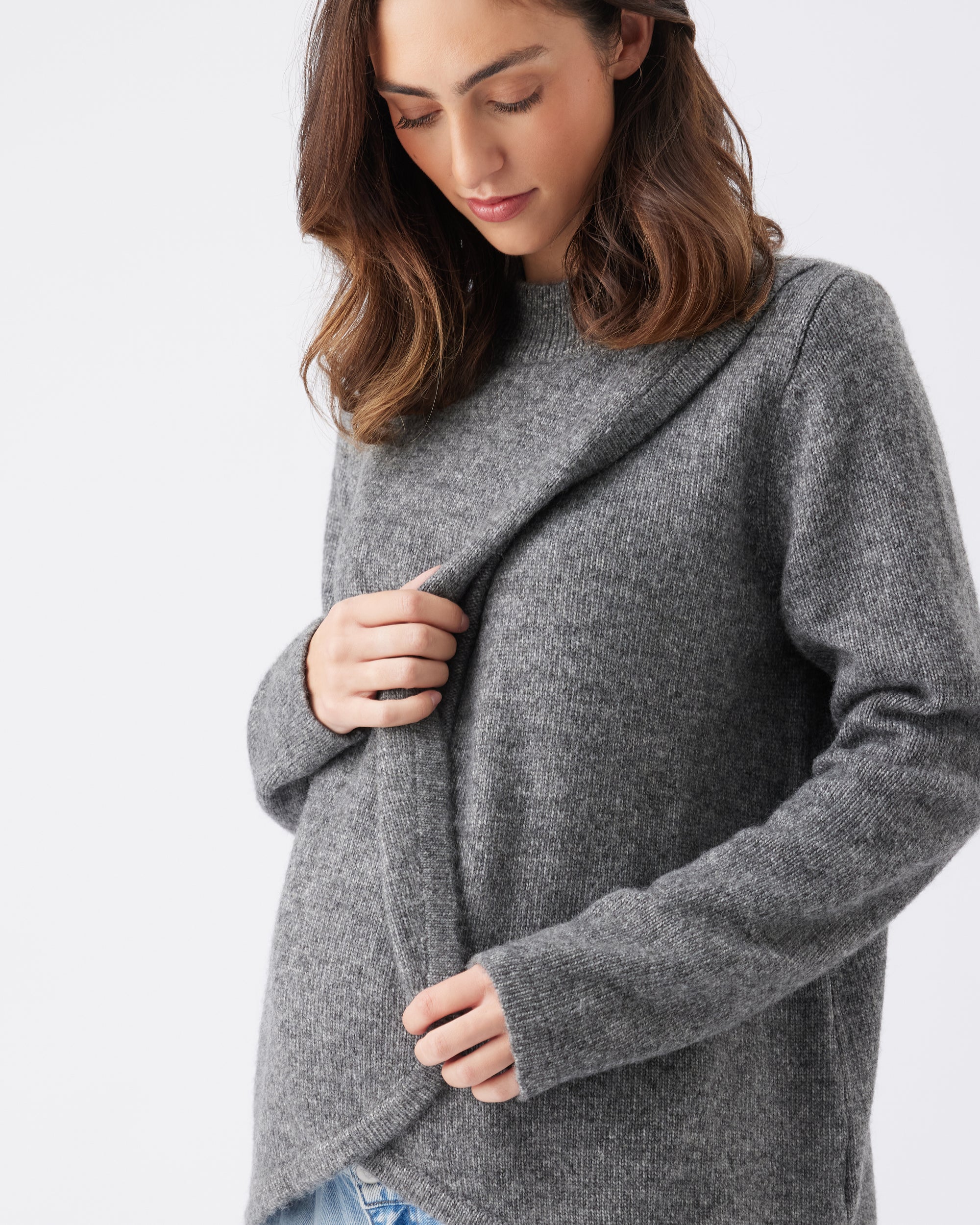 Addison Nursing Knit Charcoal