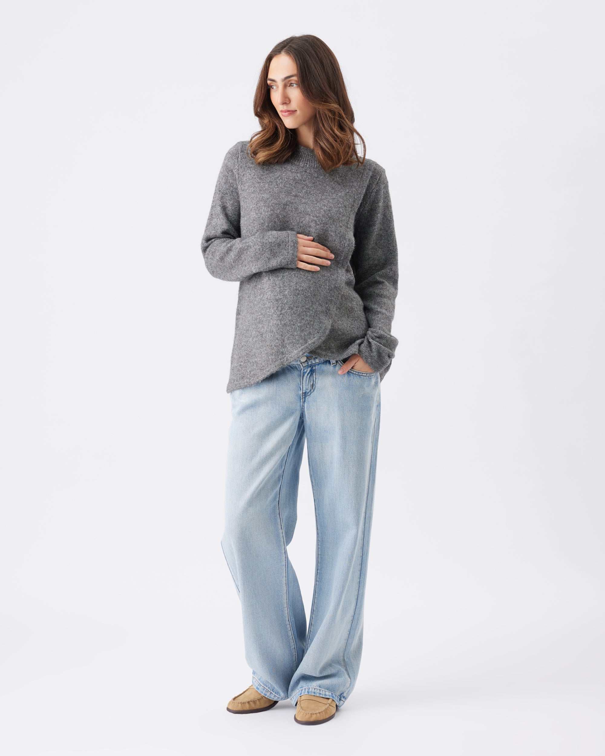 Addison Nursing Knit Charcoal