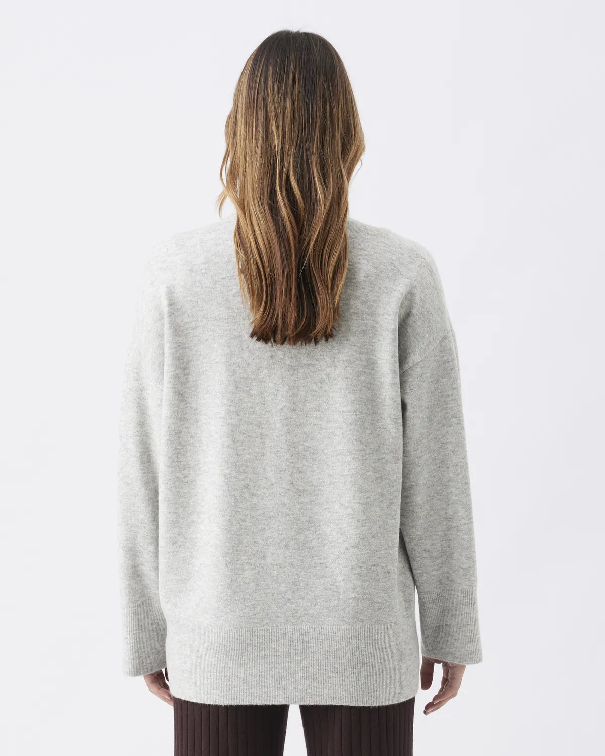 Chelsea V-Neck Cardigan Silver Marle