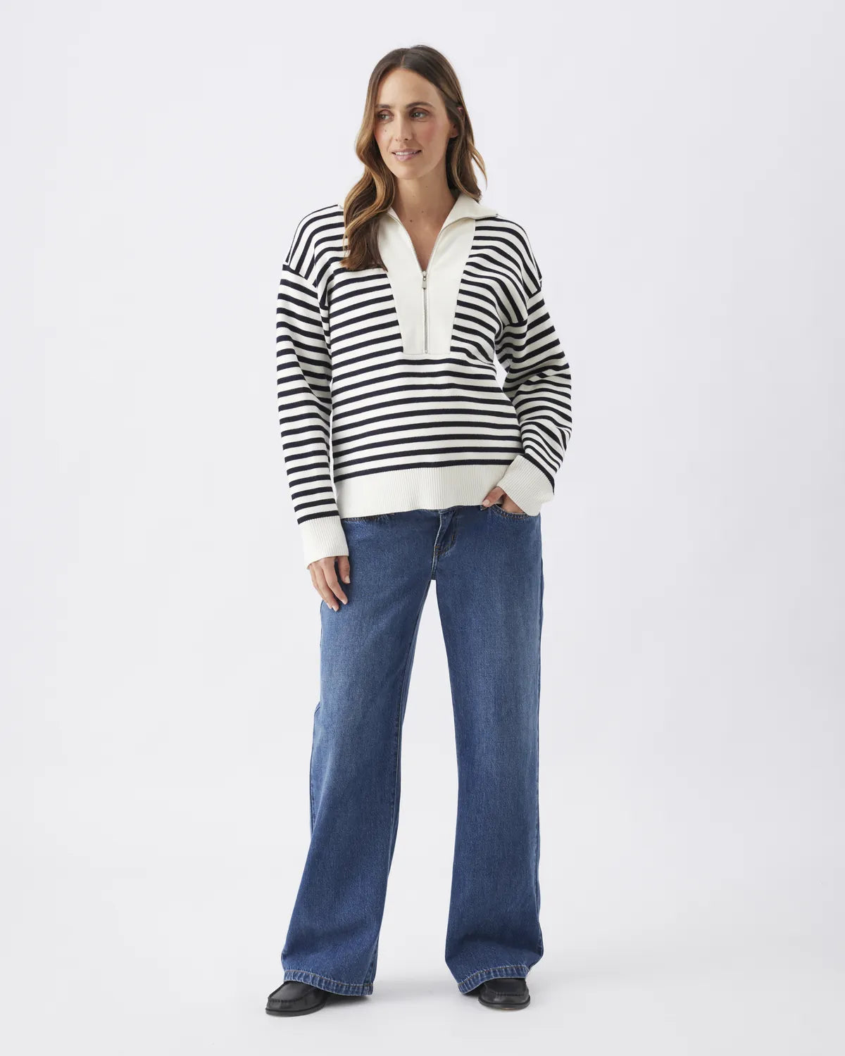 Fable Nursing Knit White / Midnight