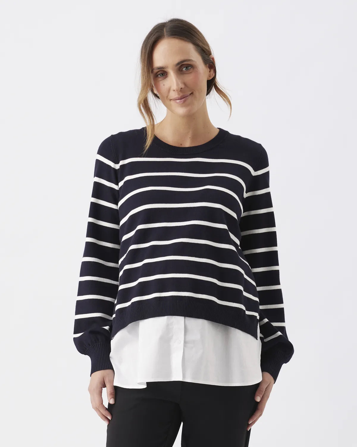 Anna Detachable Nursing Knit Midnight / White