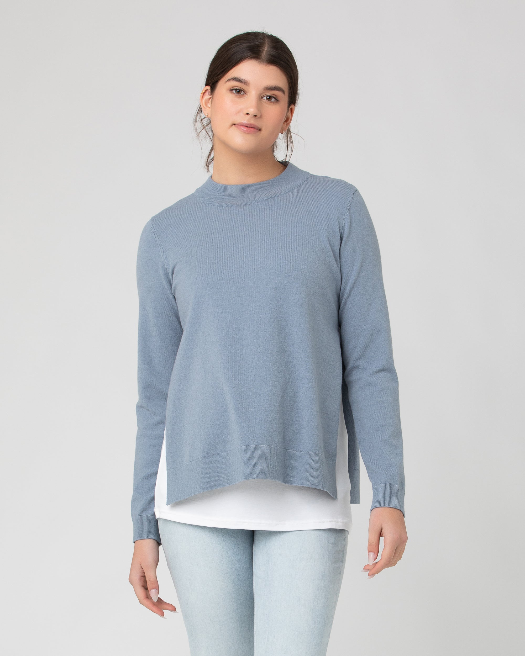 Morgan Side Split Nursing Knit Petrol