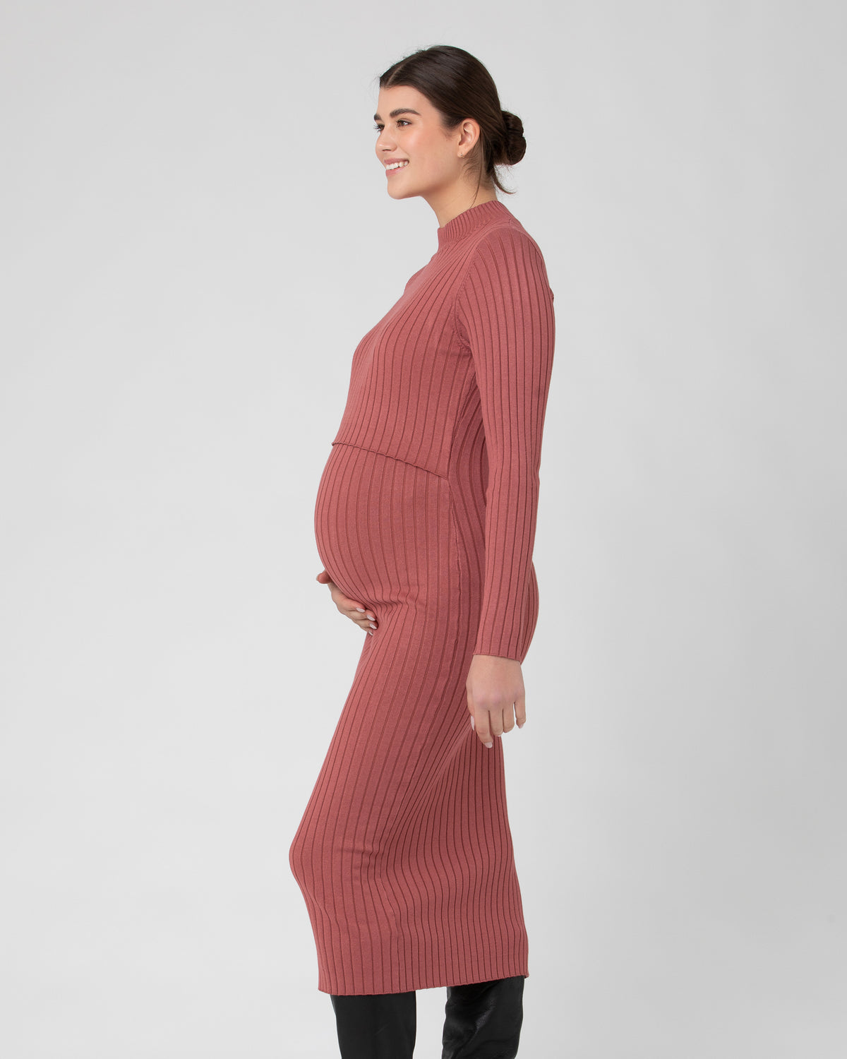 Nella Rib Nursing Knit Dress Rouge
