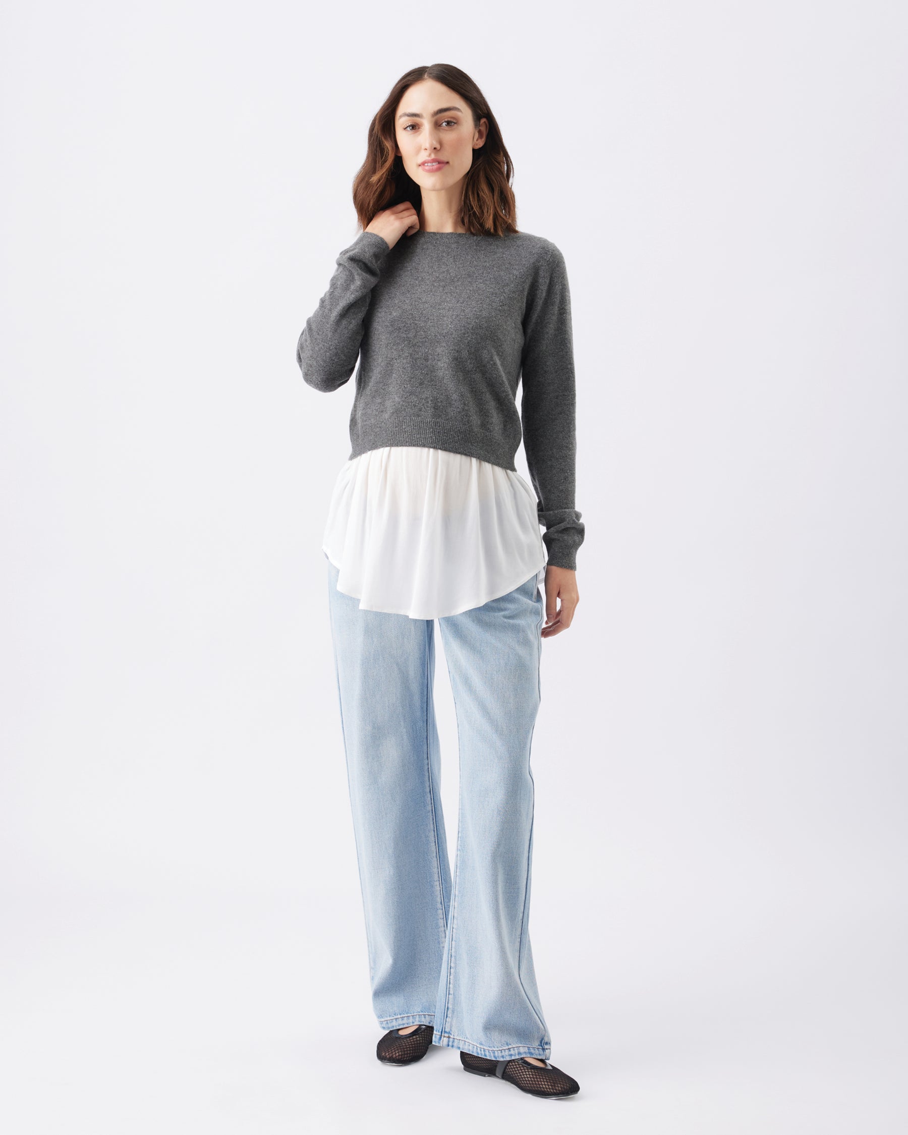 Sandy Detachable Nursing Knit Charcoal Marle
