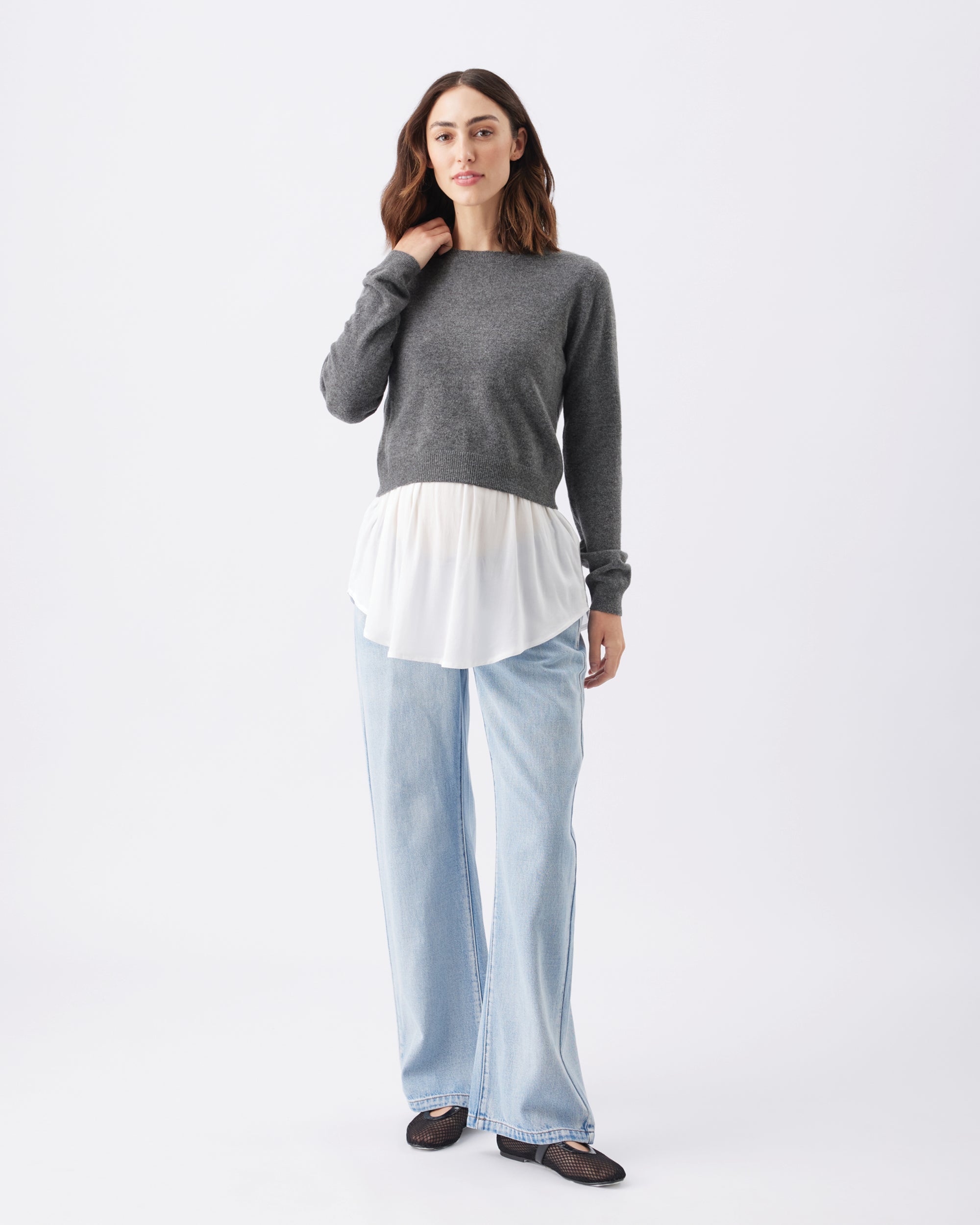 Sandy Detachable Nursing Knit Charcoal Marle