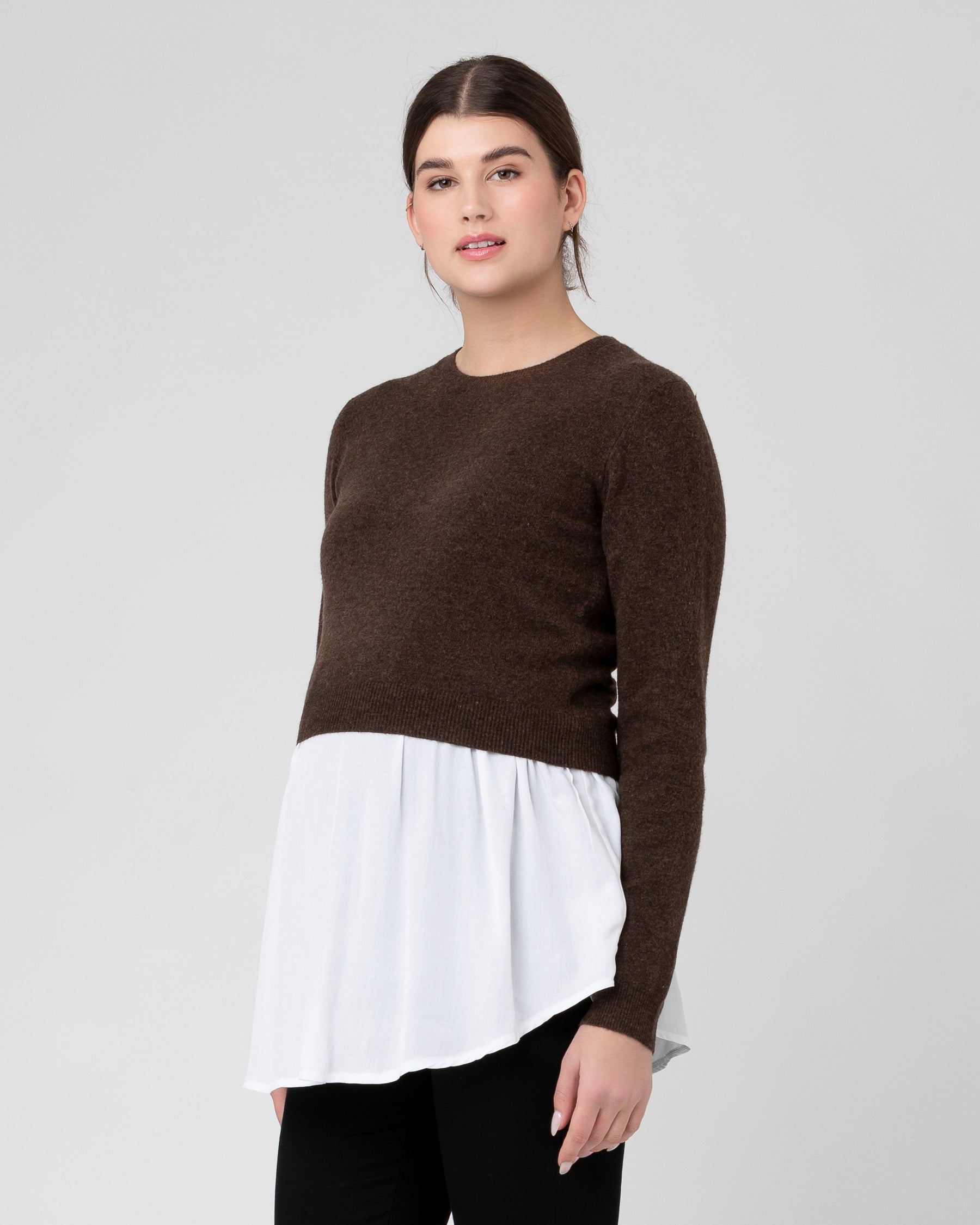 Sandy Detachable Nursing Knit Chocolate