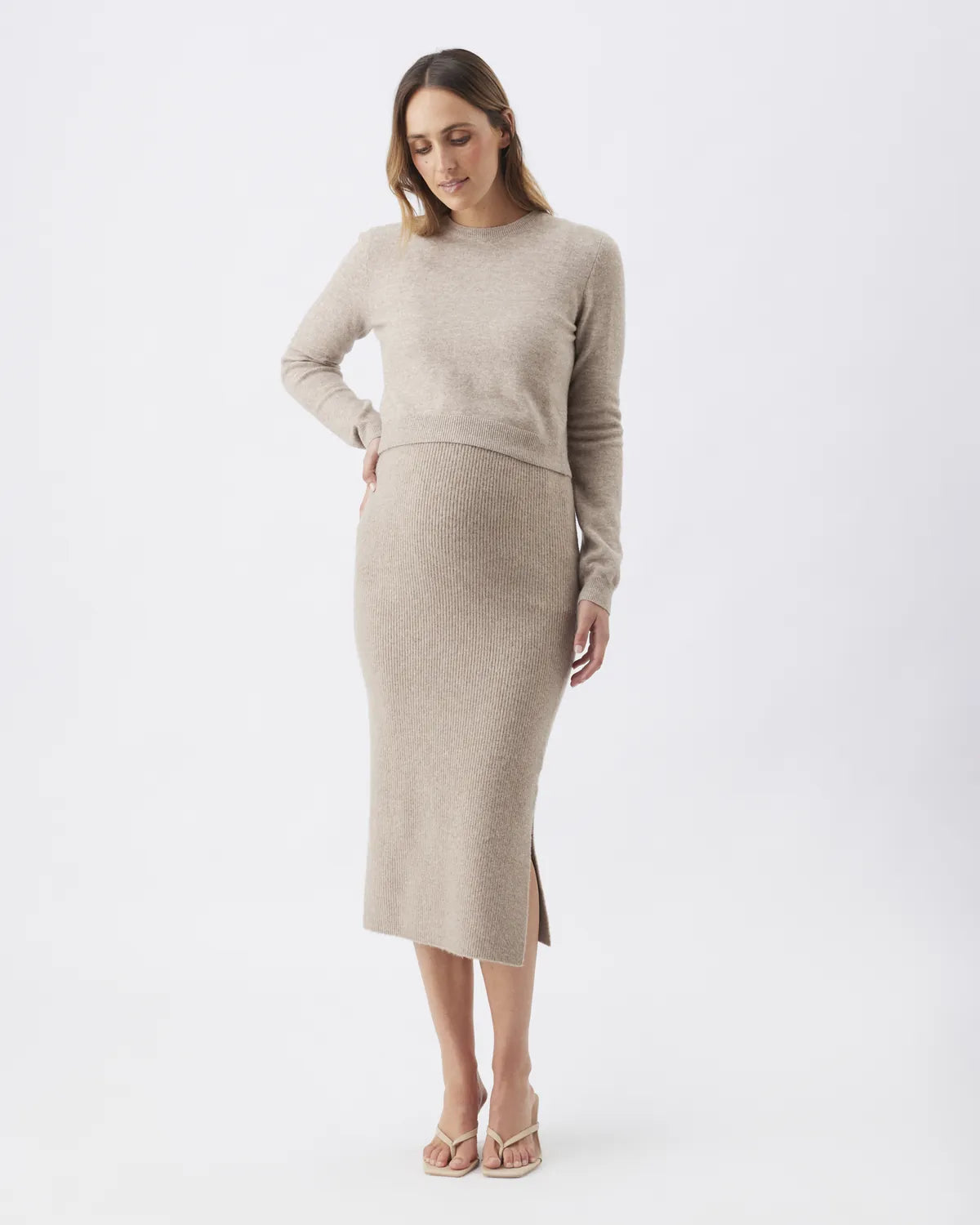Sandy Detachable Nursing Knit Latte
