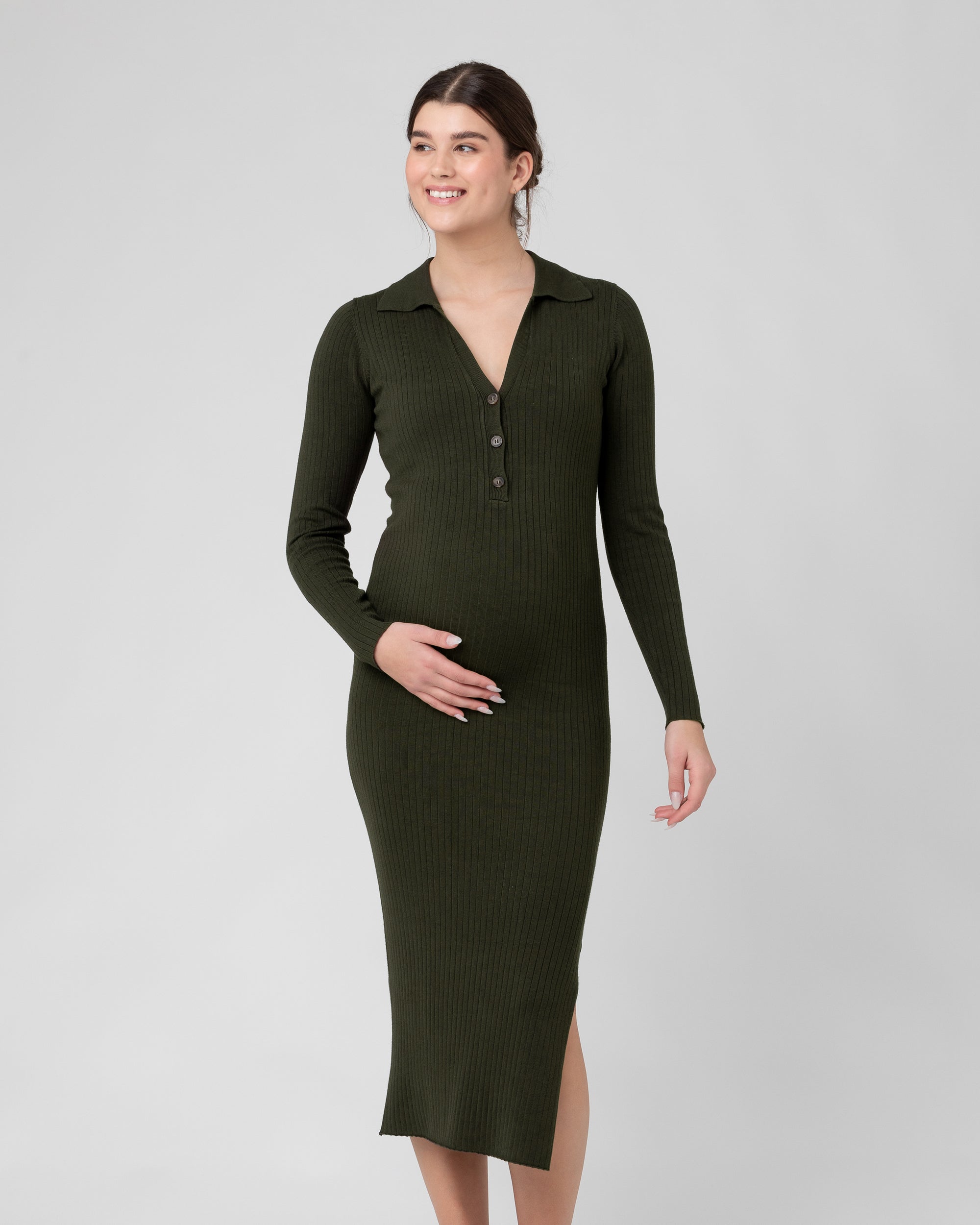 Ripe Sammy Knit Polo Maternity Dress (Ivy) Ripe Sammy Knit Polo Maternity Dress (Ivy)