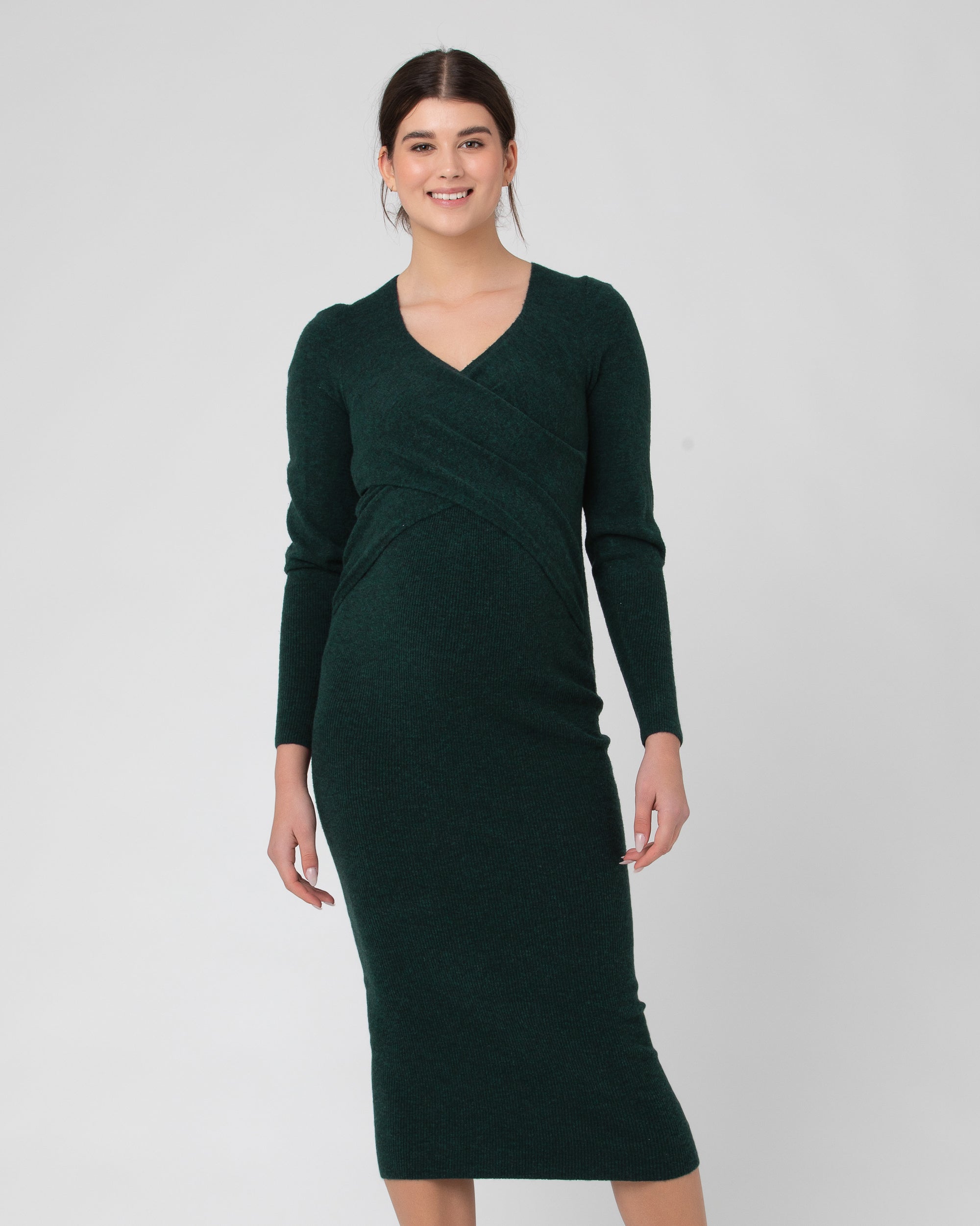 Heidi Nursing Knit Dress  Forest