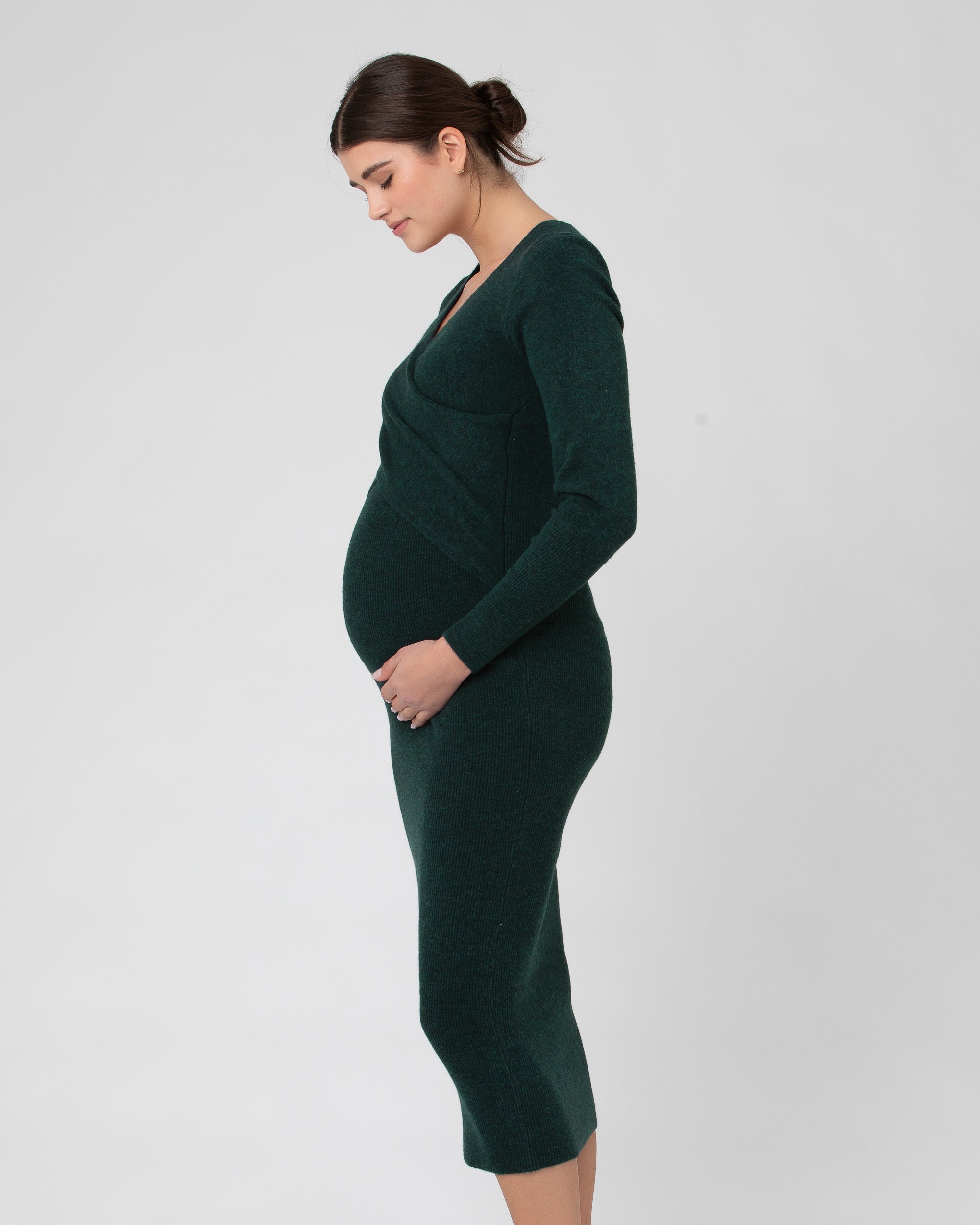 Heidi Nursing Knit Dress Forest