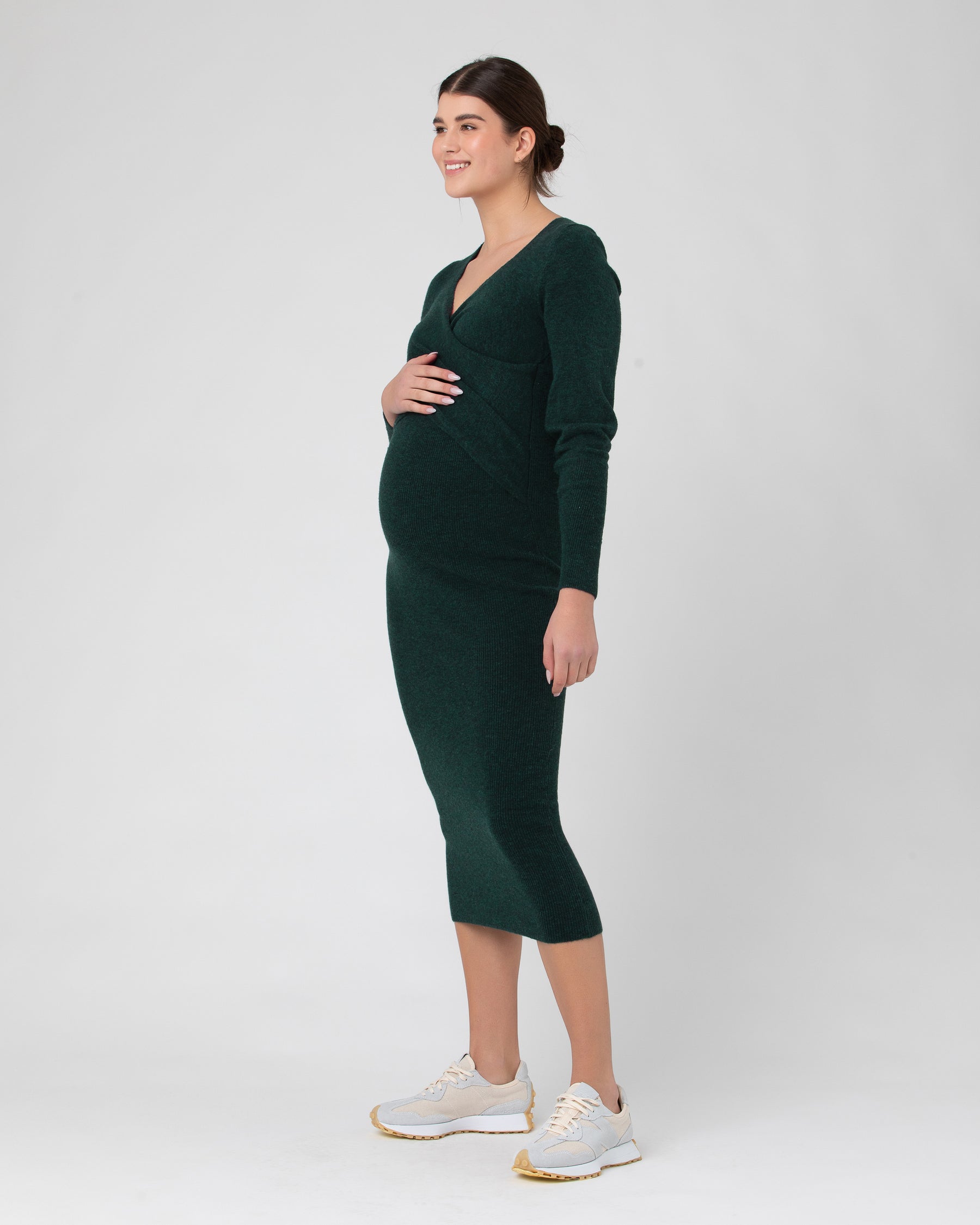 Heidi Nursing Knit Dress Forest