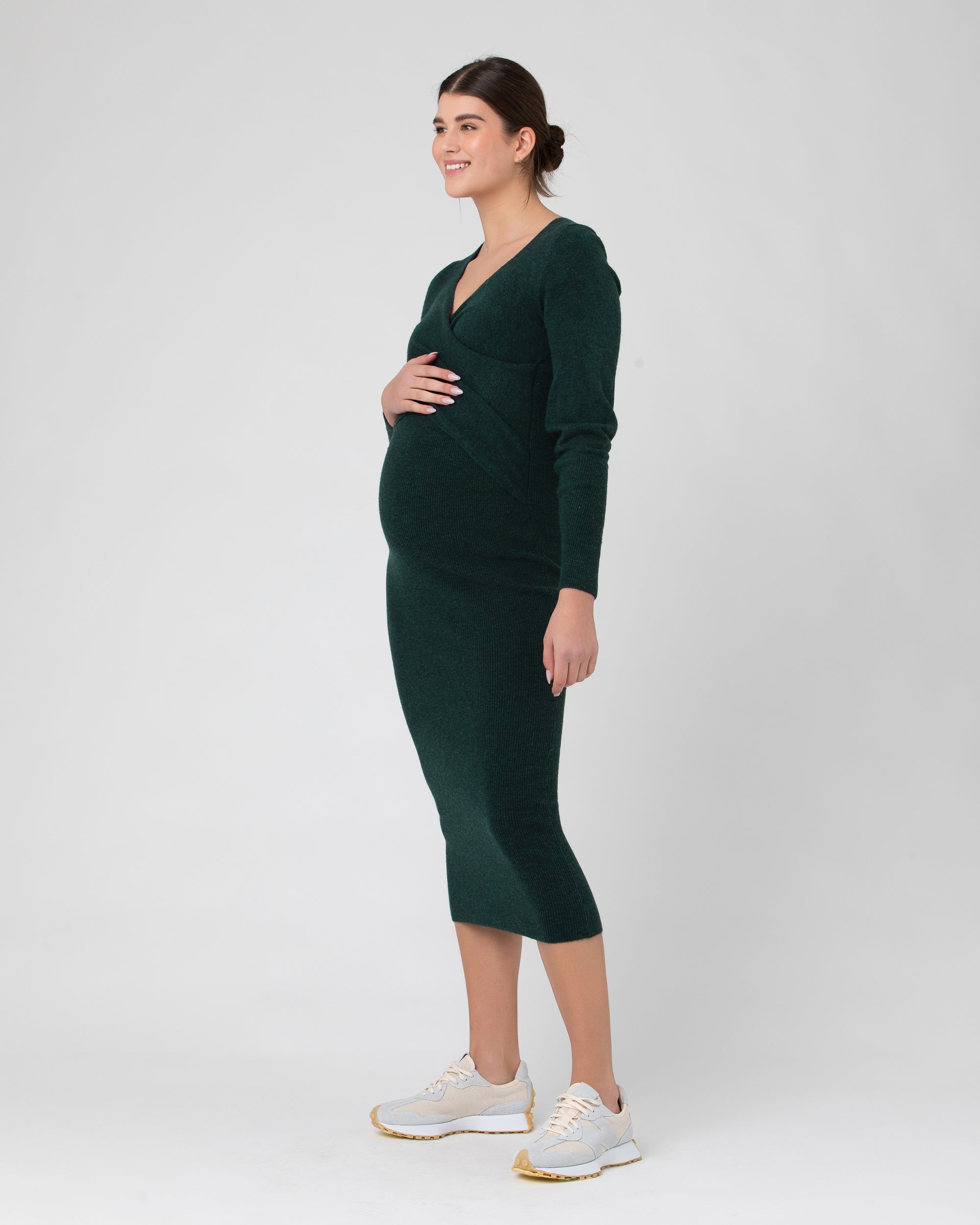 Heidi Nursing Knit Dress Forest