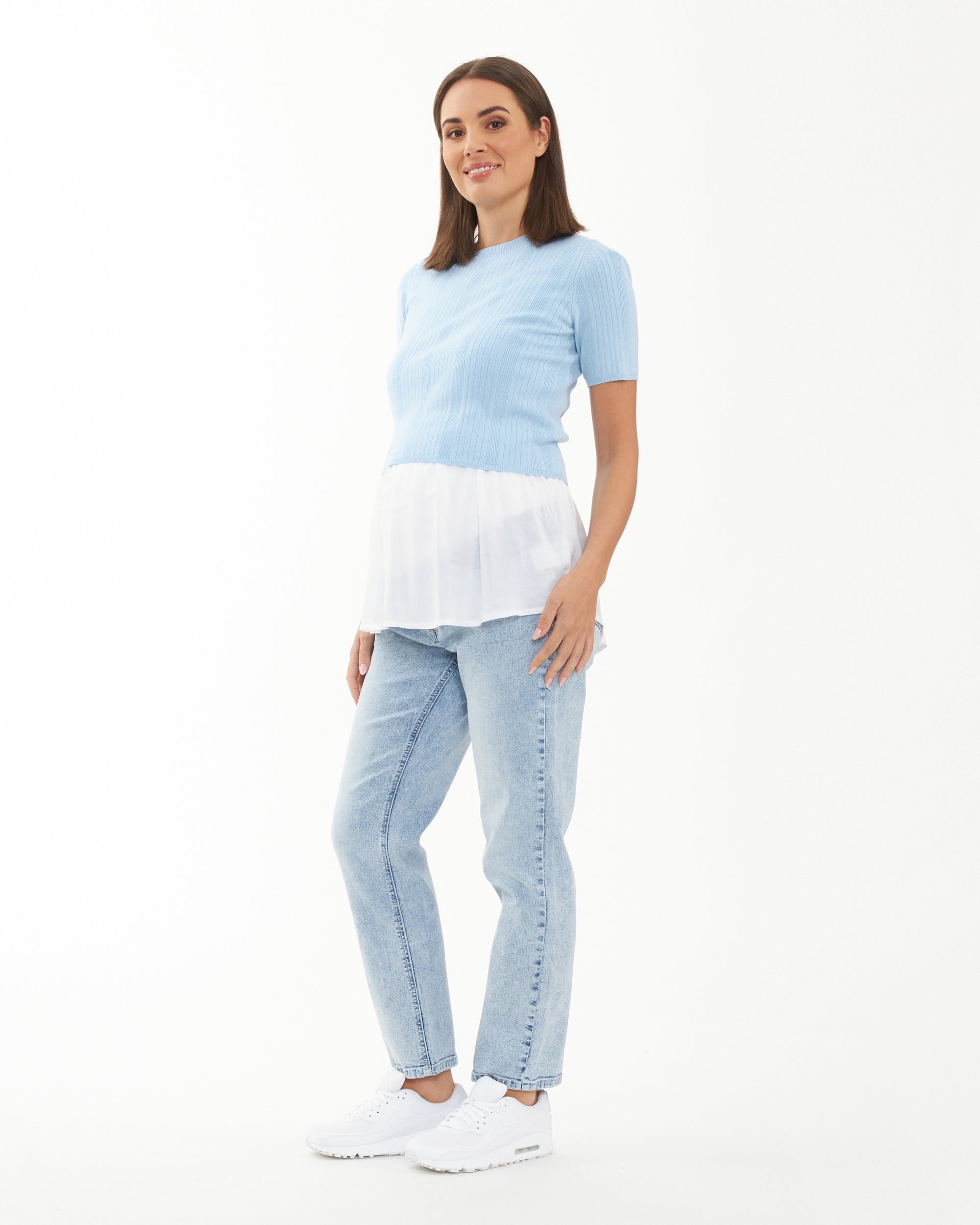 Franki Detachable Nursing Knit Sky Blue