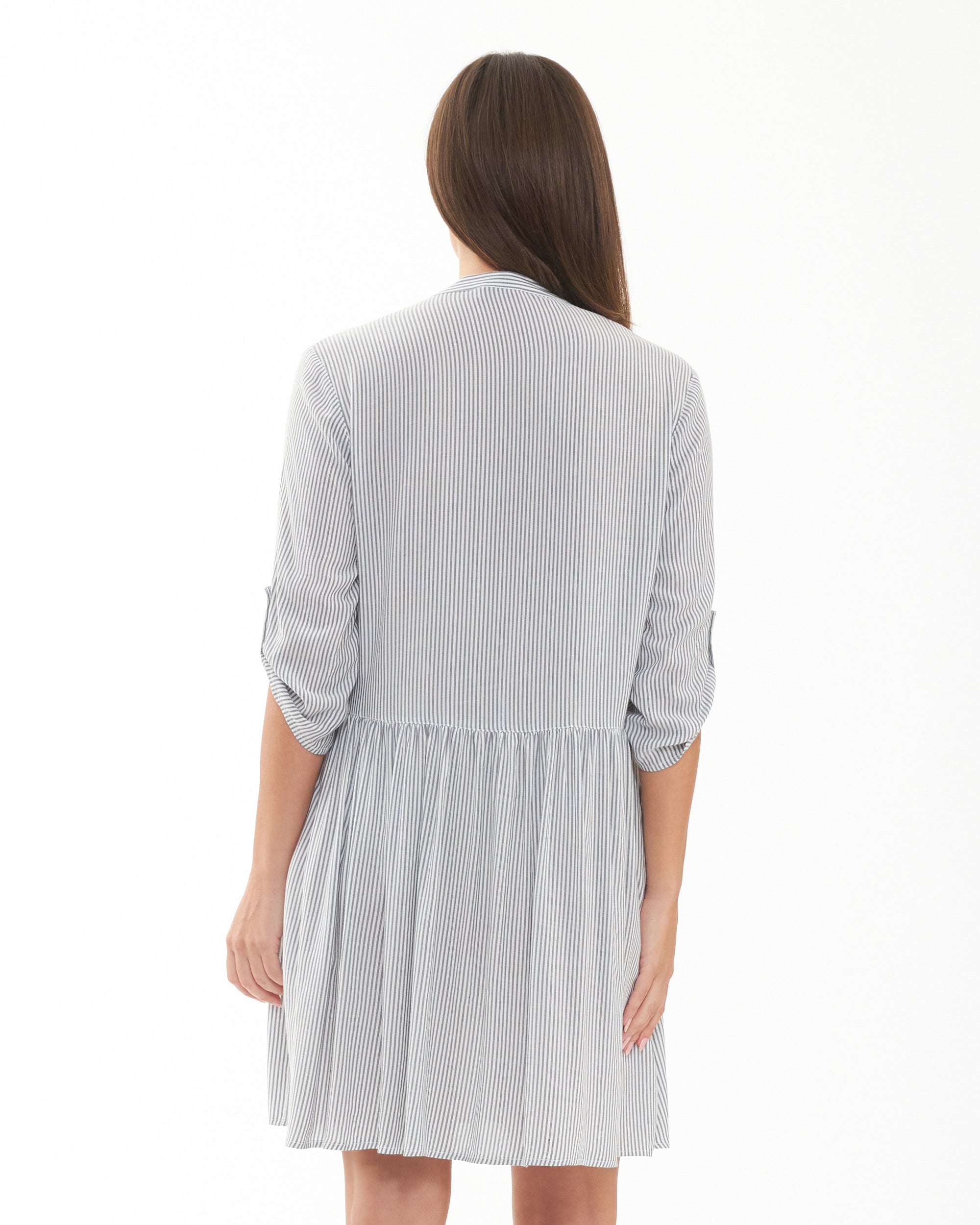 Sam Stripe Dress Slate / White