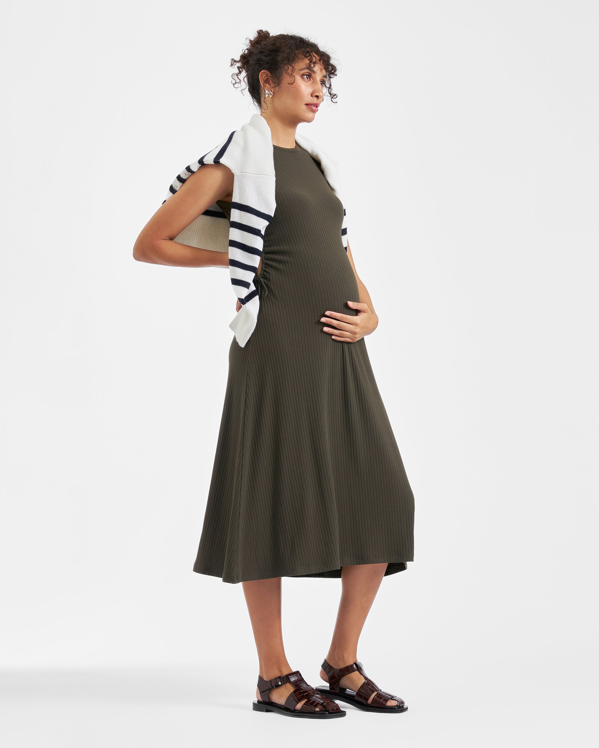 Ripe Carol Rib A-line Dress (Khaki) Ripe Carol Rib A-line Dress (Khaki)