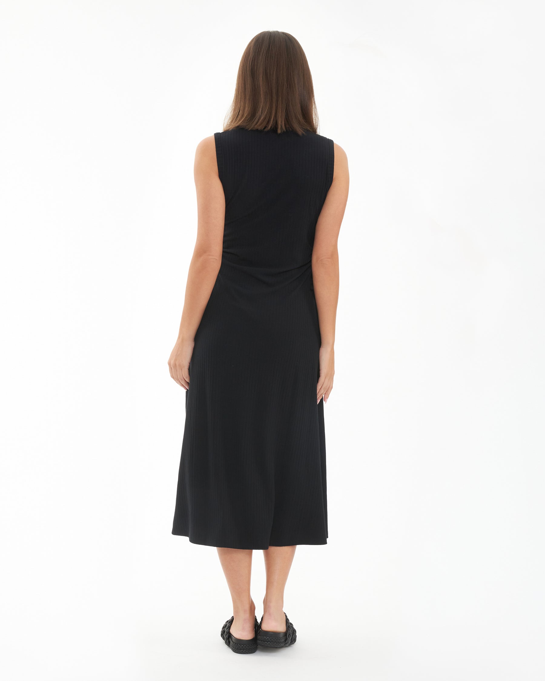 Carol Rib A-line Dress Black