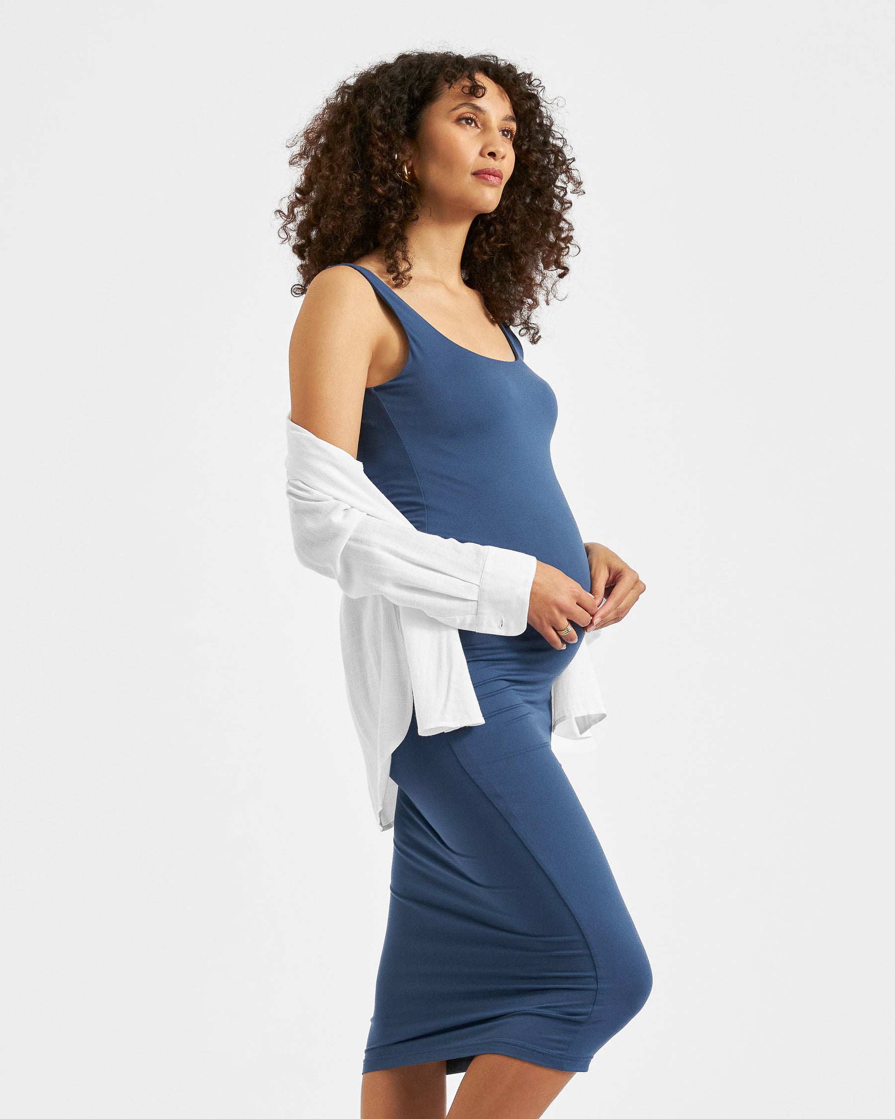 Luxe Knit Contour Dress Deep Blue