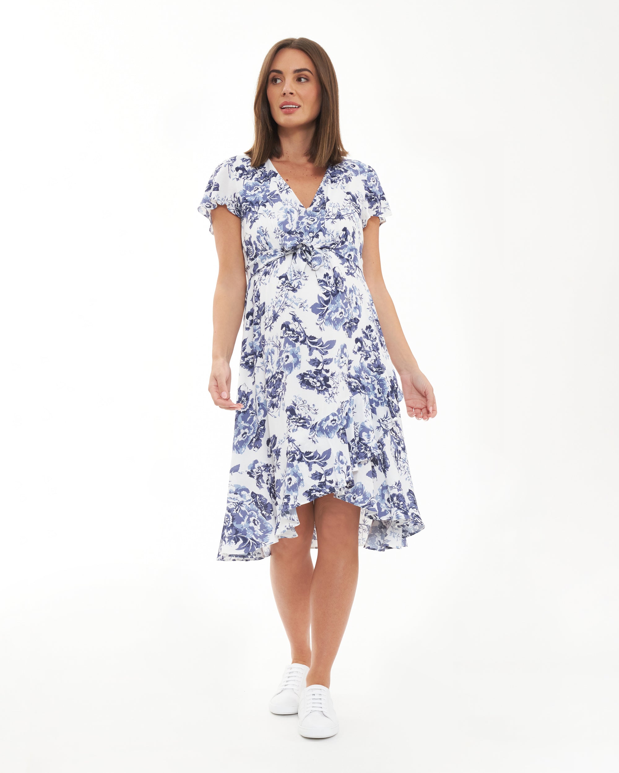 Georgia Tie Front Dress White