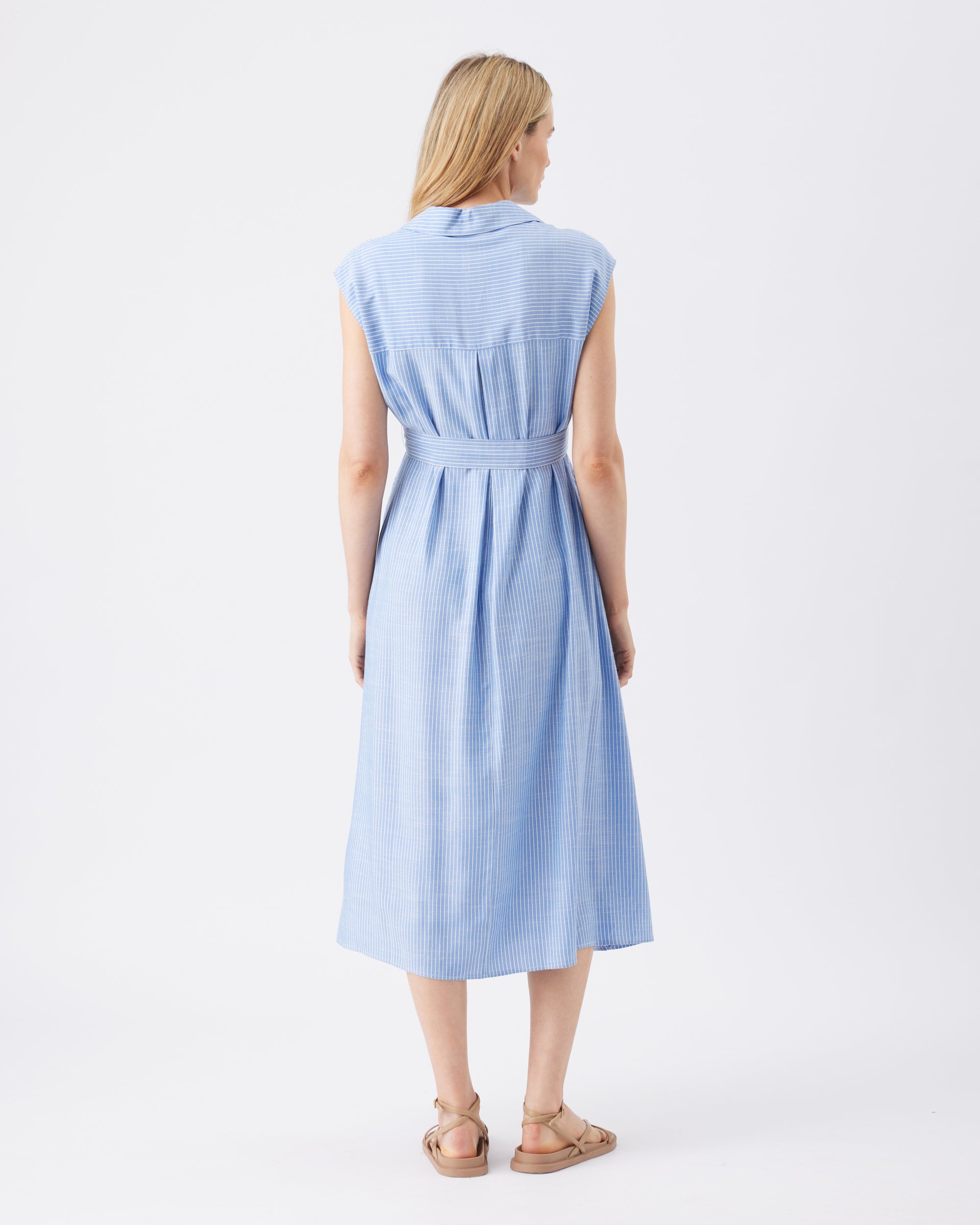 Abby Stripe Shirt Dress Blue / White