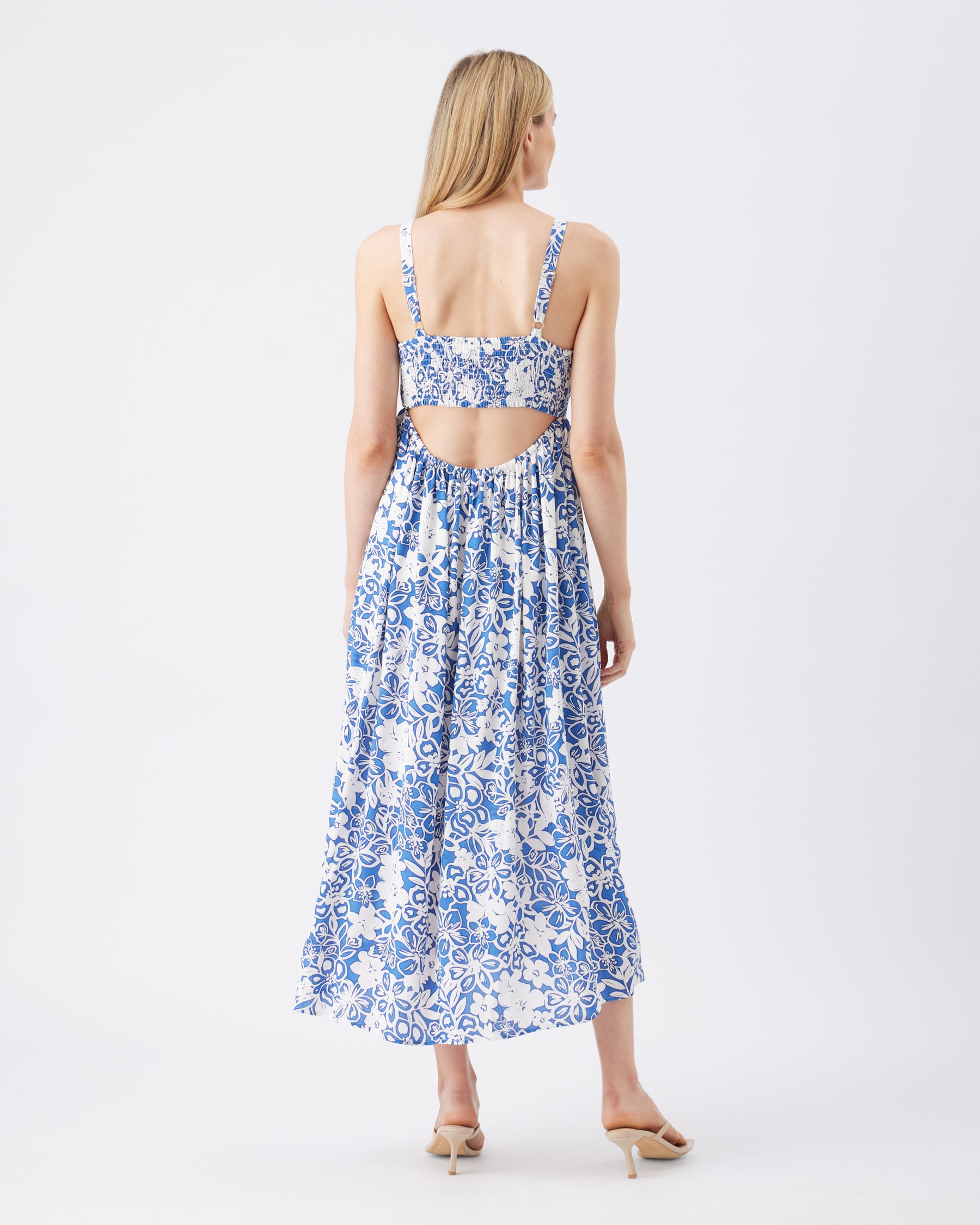Nahla Longline Dress Royal / White