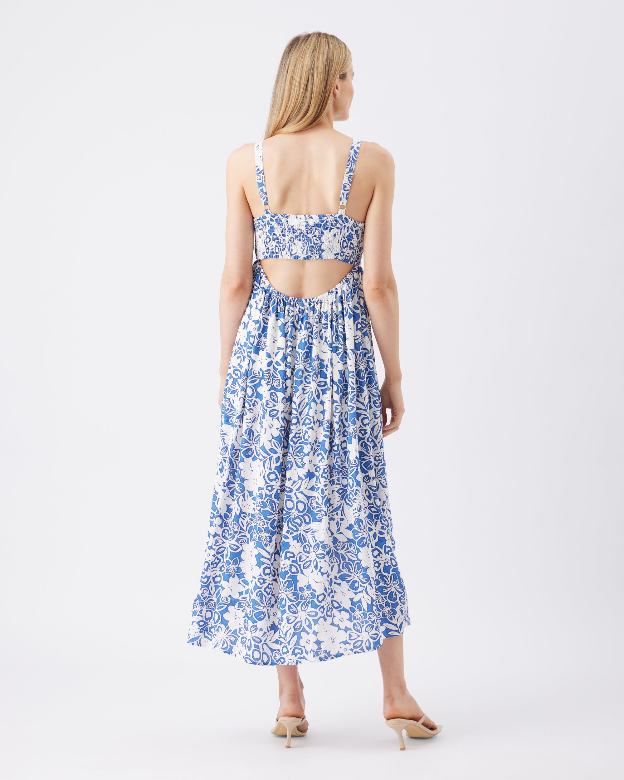 Nahla Longline Dress Royal / White