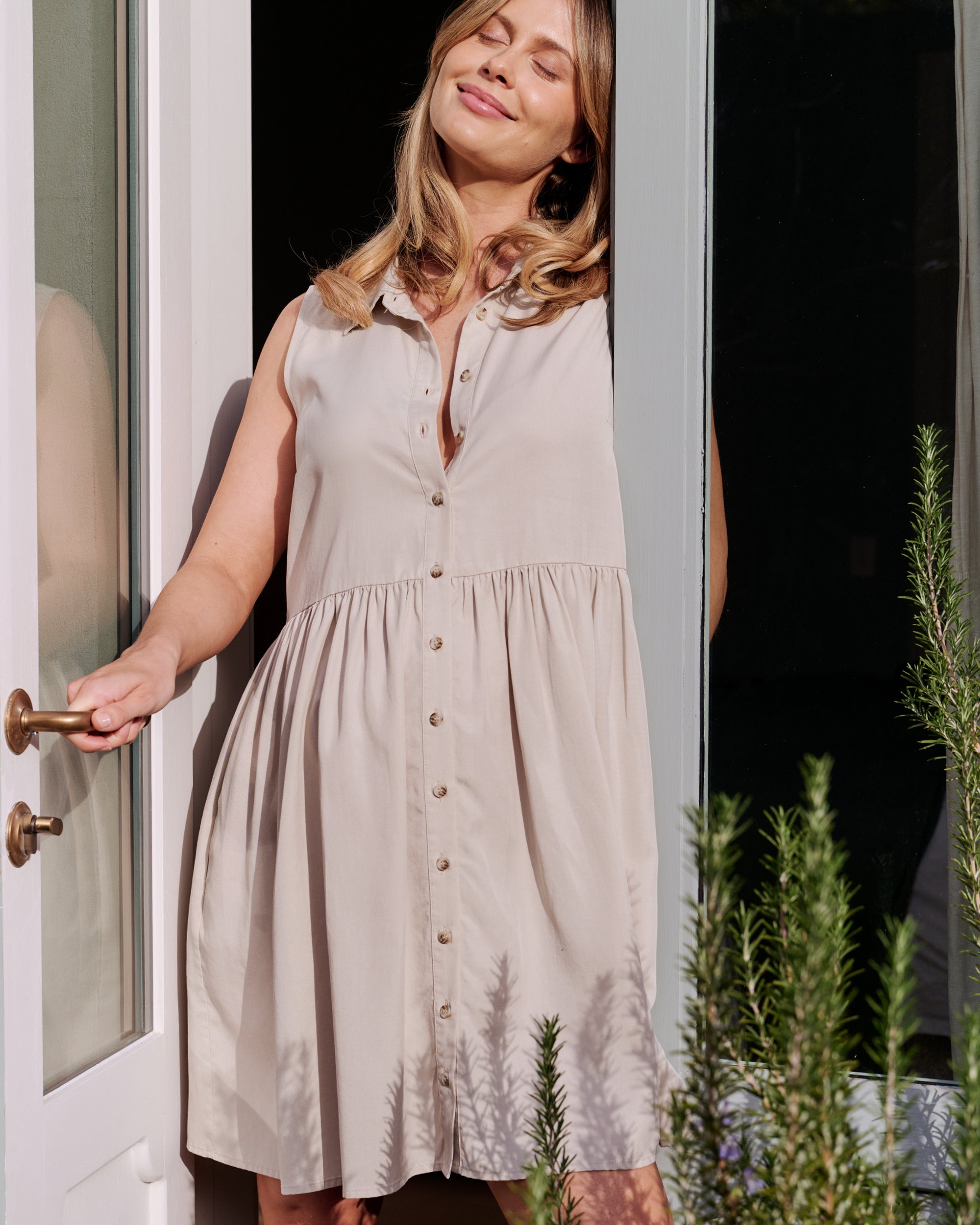 Chloe Tencel Dress Sand