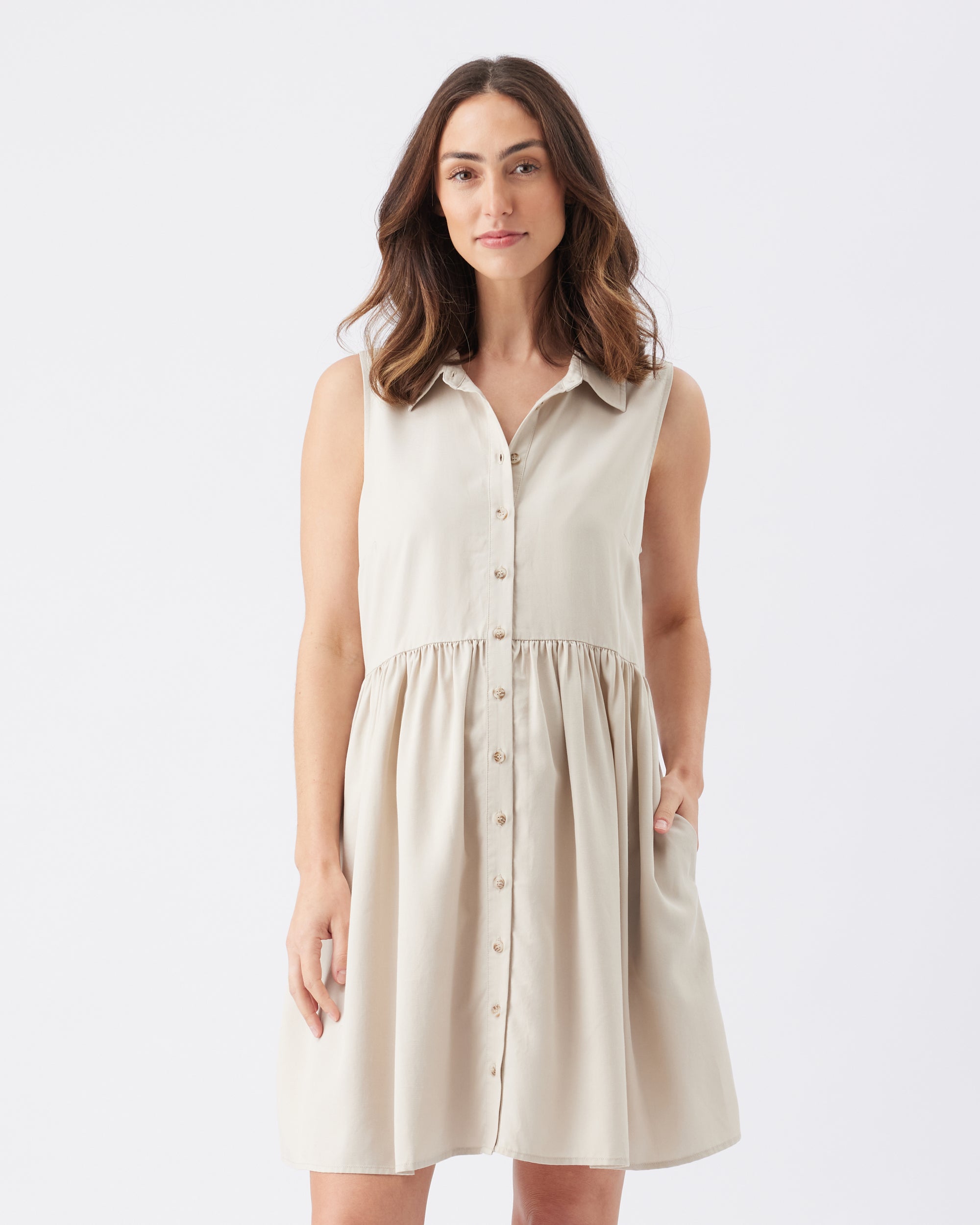 Chloe Tencel Dress Sand