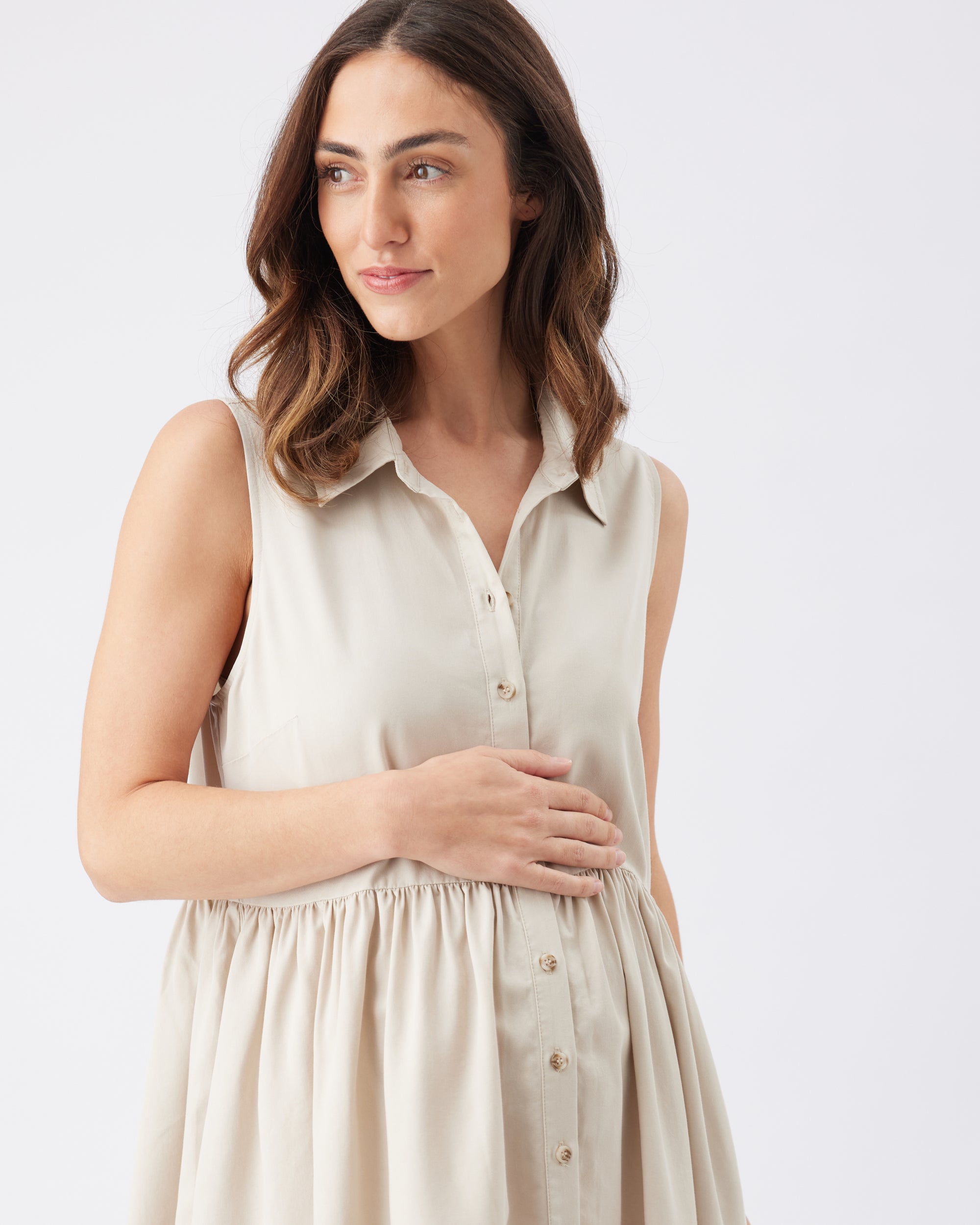 Chloe Tencel Dress Sand