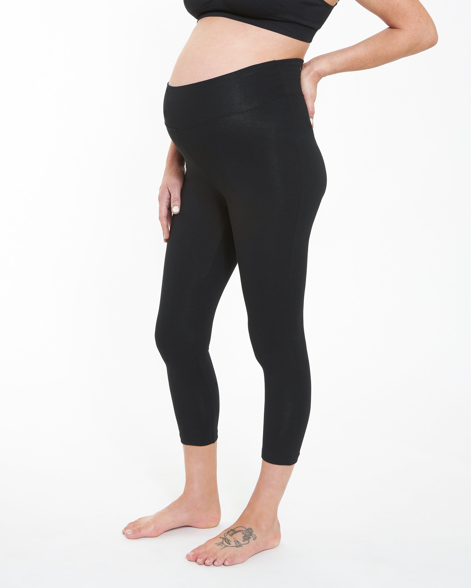 Organic Essential 3/4 Leggings Black