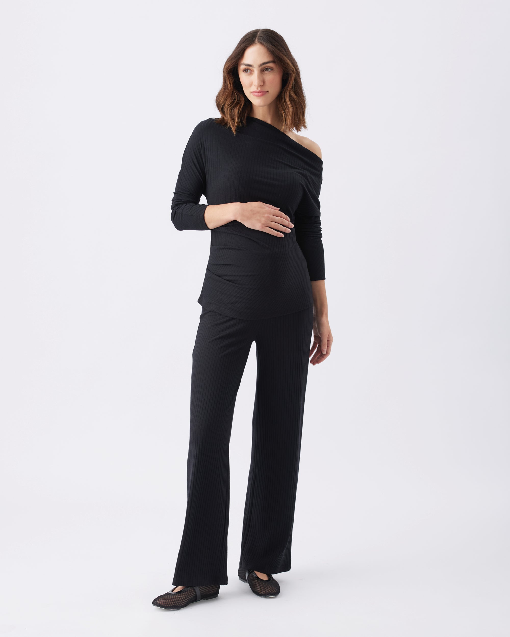 Cindy Rib Pant Black