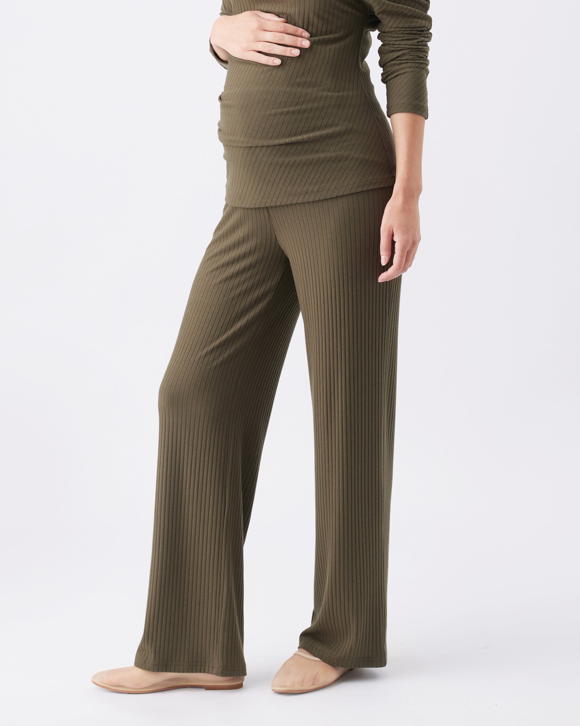Cindy Rib Pant Khaki
