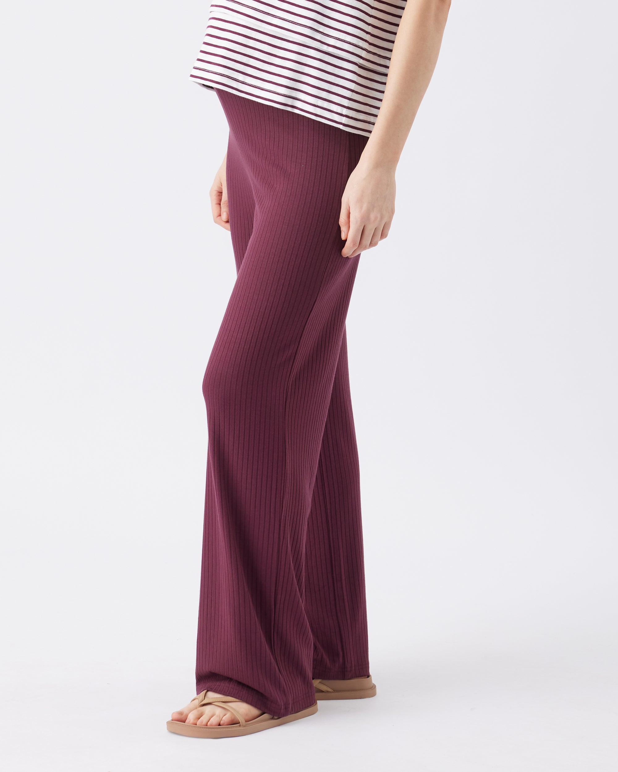 Cindy Rib Pant Maroon