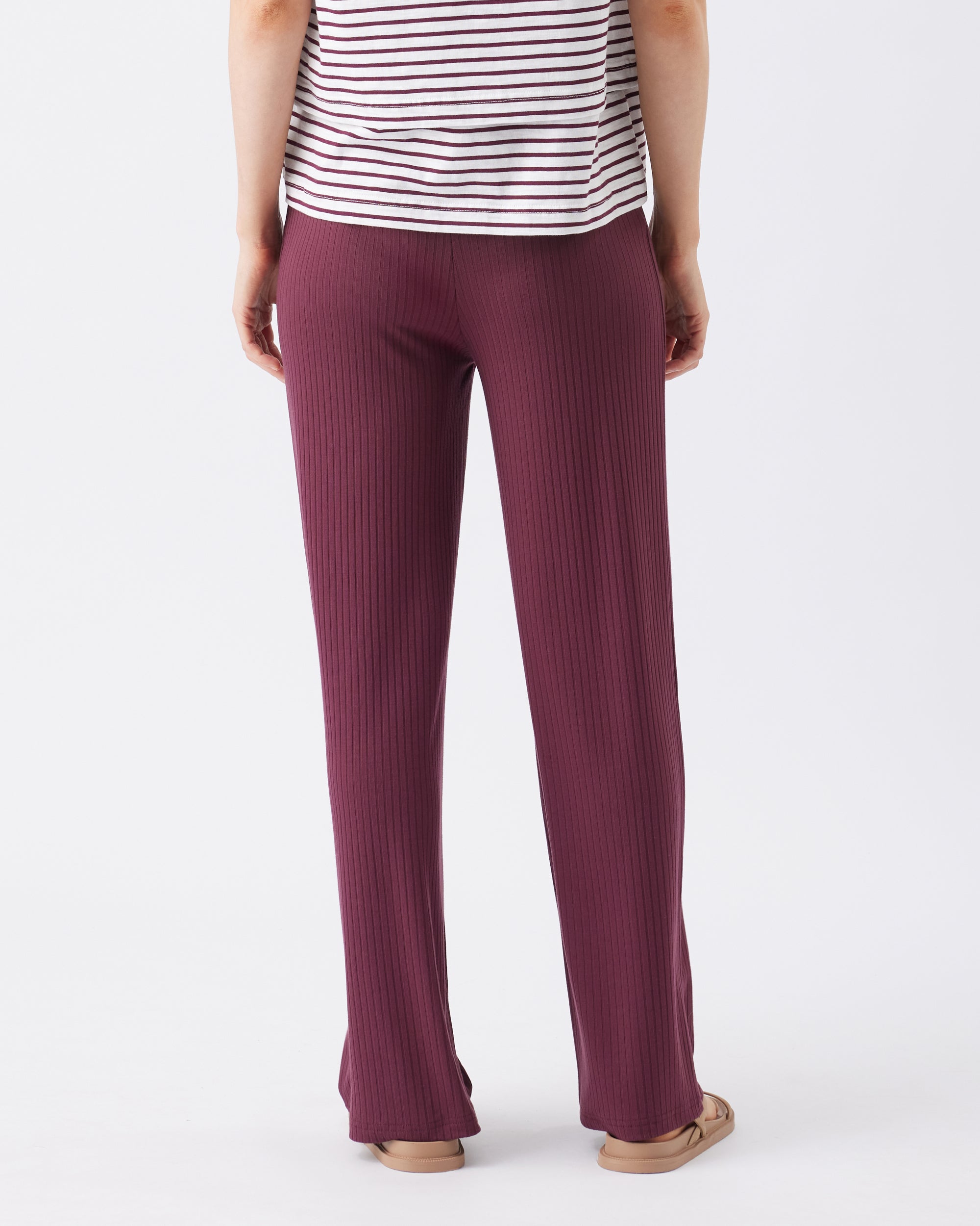 Cindy Rib Pant Maroon
