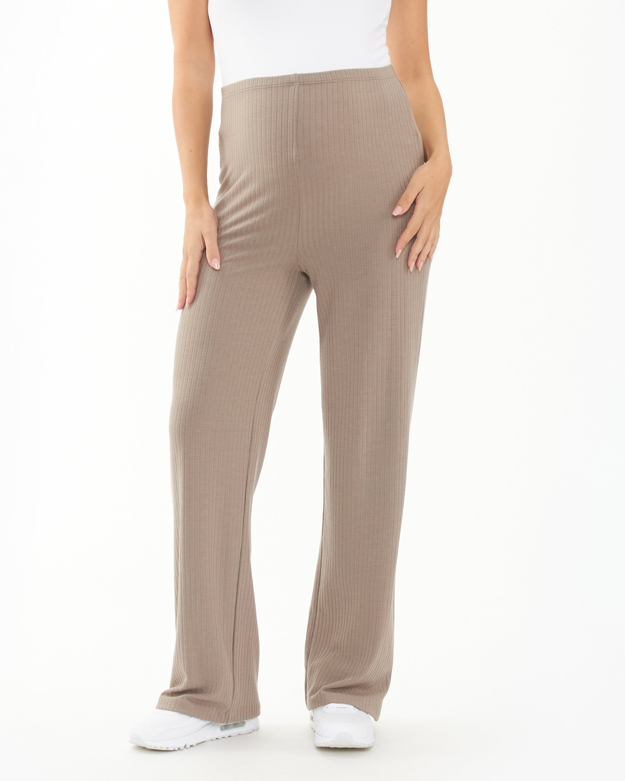 Cindy Rib Pant Taupe